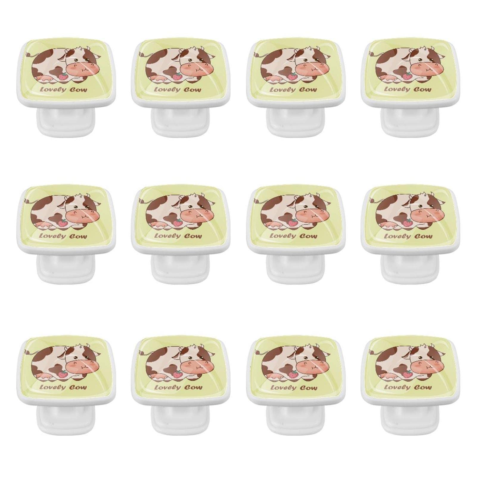 Boutons pour armoires et tiroirs vache jaune pour créer une décoration d'enfance joyeuse