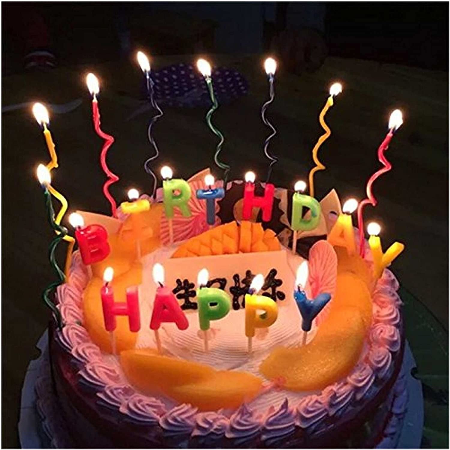 Shatchi Happy Multicolour Metallic Polka Dot Letters/sprial Candles For Party Cake Toppers Decorations from B&Q