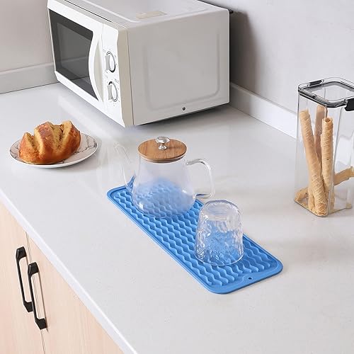 Miniatura 498 de Tapete de silicona para secado de platos para múltiples usos, fácil de limpiar, ecológico, resistente al calor, tapete de silicona para encimera