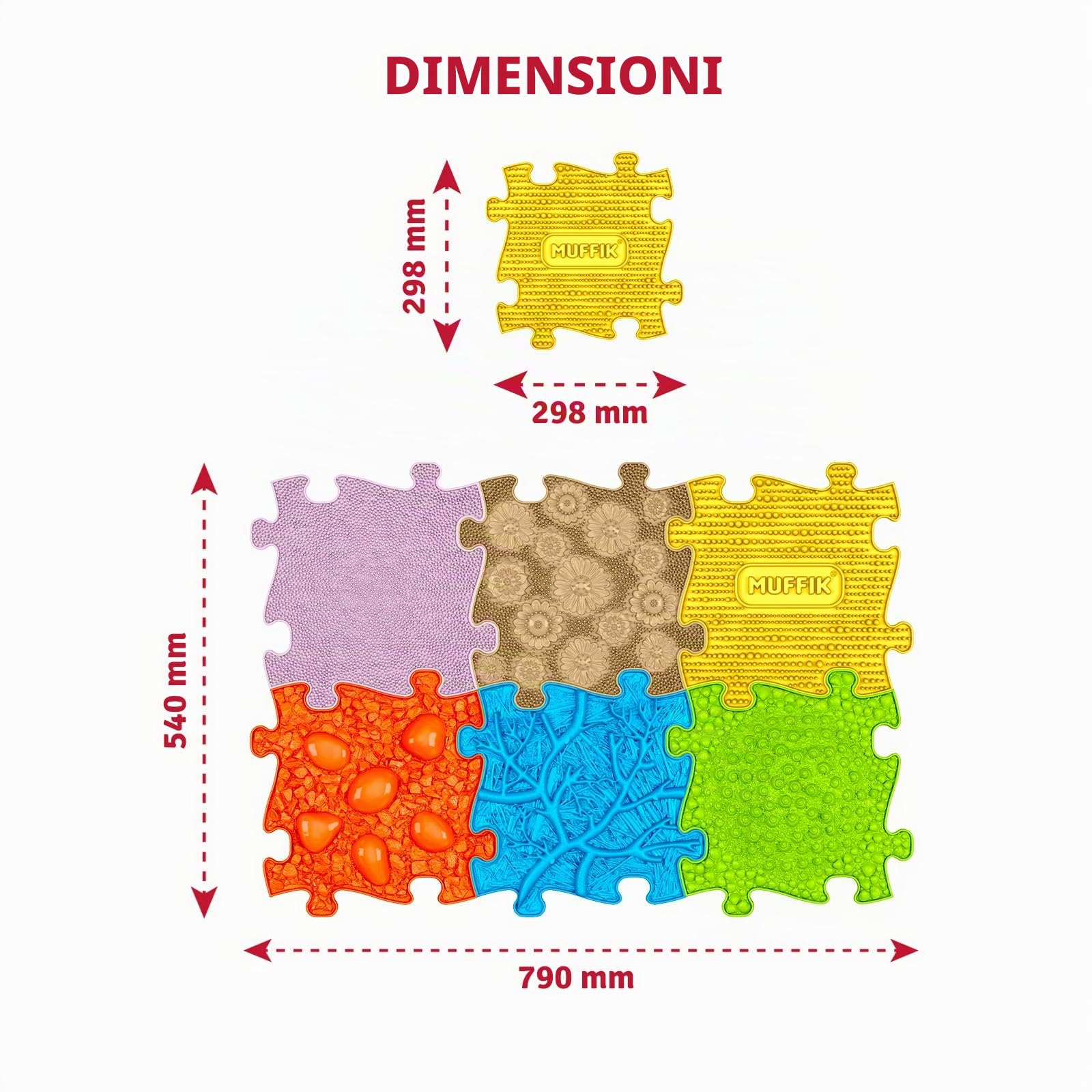 Piastrelle Sensoriali Modulari in PVC "Baby" – 6 Pezzi