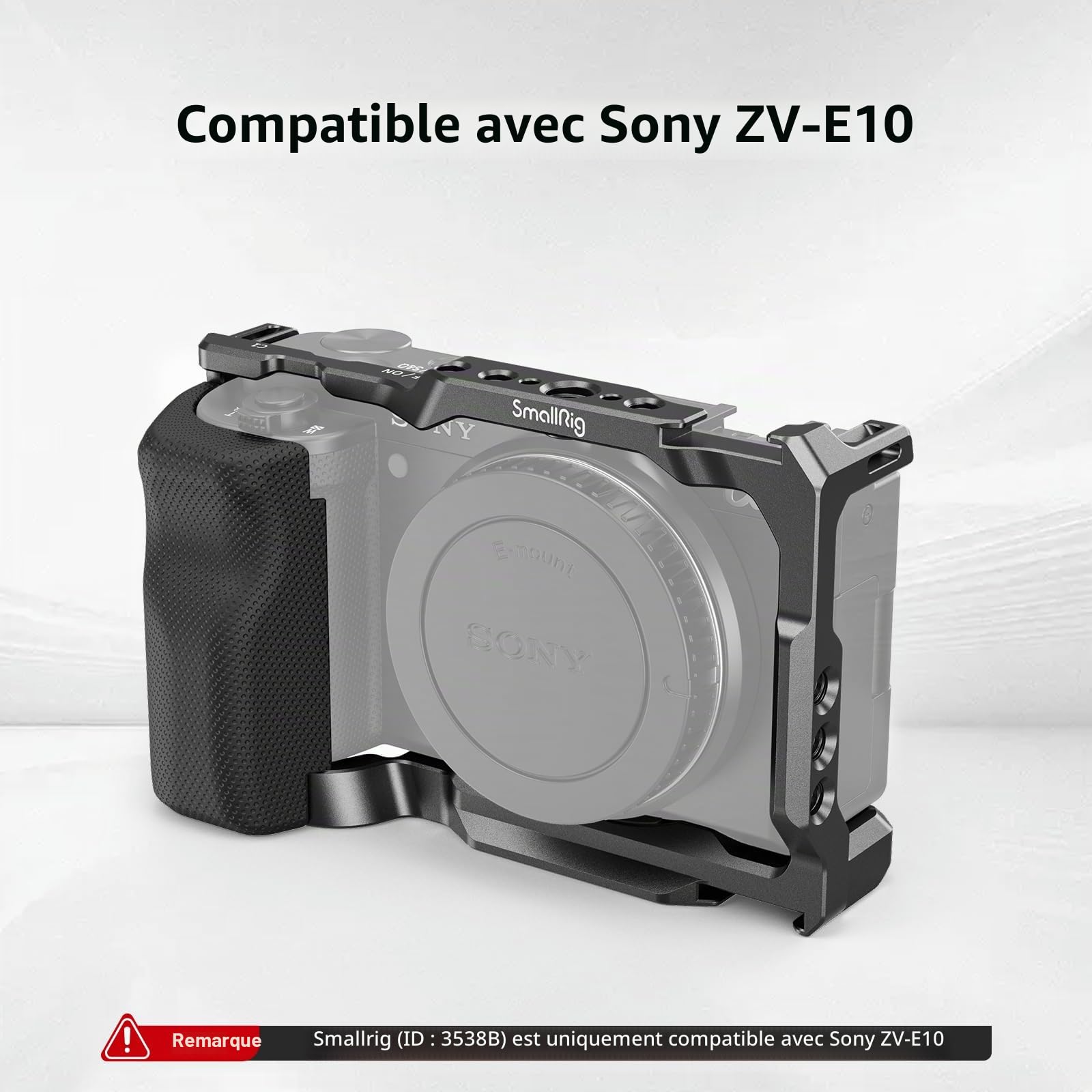 SMALLRIG ZV-E10 Cage avec Poignée et Plaque de Dégagement Rapide Intégrée pour Arca-Swiss pour Sony ZV-E10-3538B