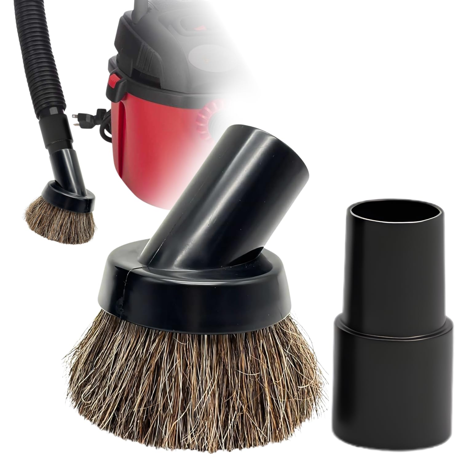 Cepillo de pelo de caballo de 1-1/4 pulgadas para aspiradoras Shop Vac de hogar
