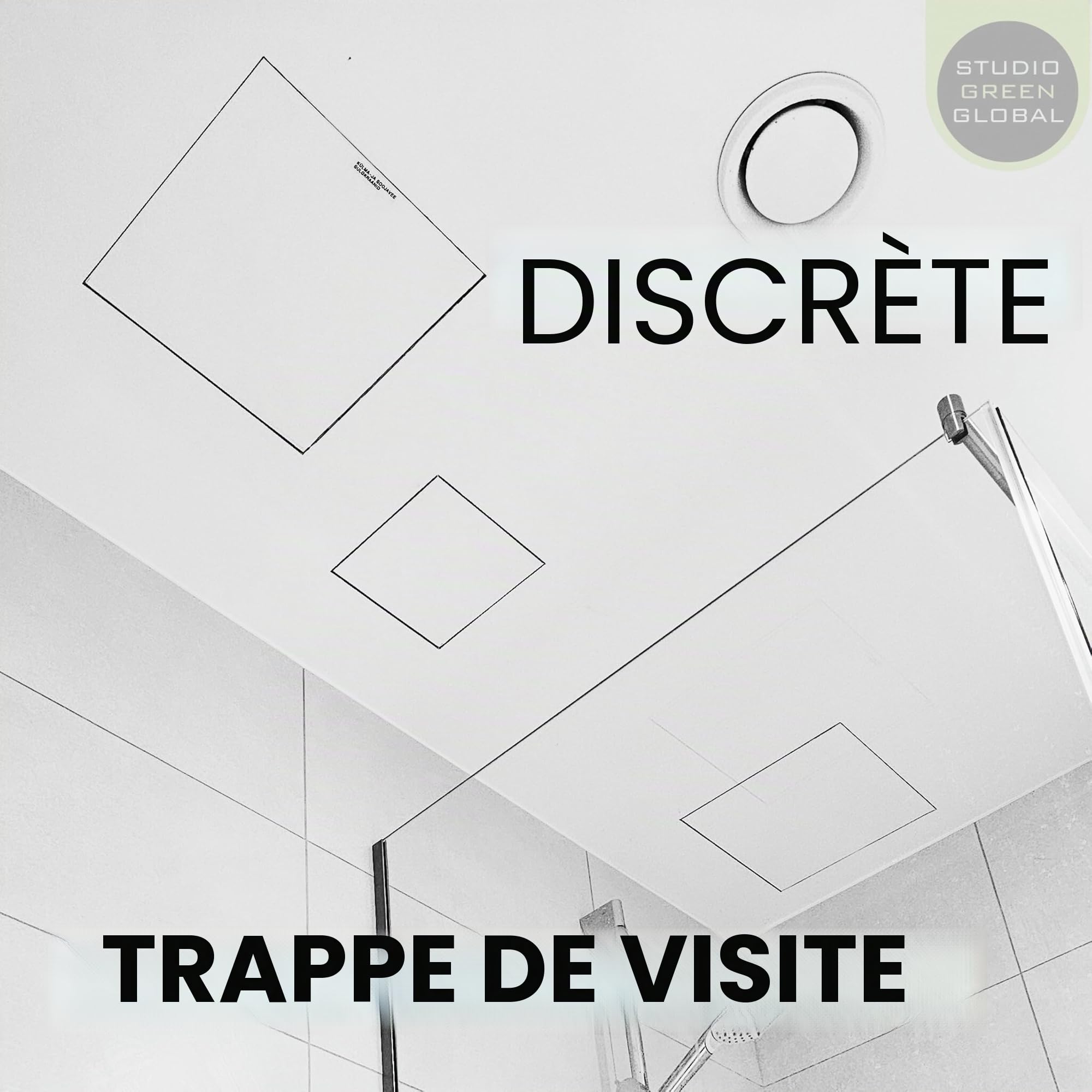 Trappe de visite 15x15cm avec joint en feutre - Invisible, prête à peindre | Pour cloisons sèches 12,5mm | 150x150mm Cadre en aluminium trappe de maintenance | Ouverture adaptée aux pièces humides