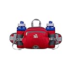 WATERFLY Fanny Pack Waist Bag: Fannie Pack 2 Water Bottle Holders Lumbar Belt Hiking Walking Running Jogging Camping Large Woman Man (Bottle Not Included)