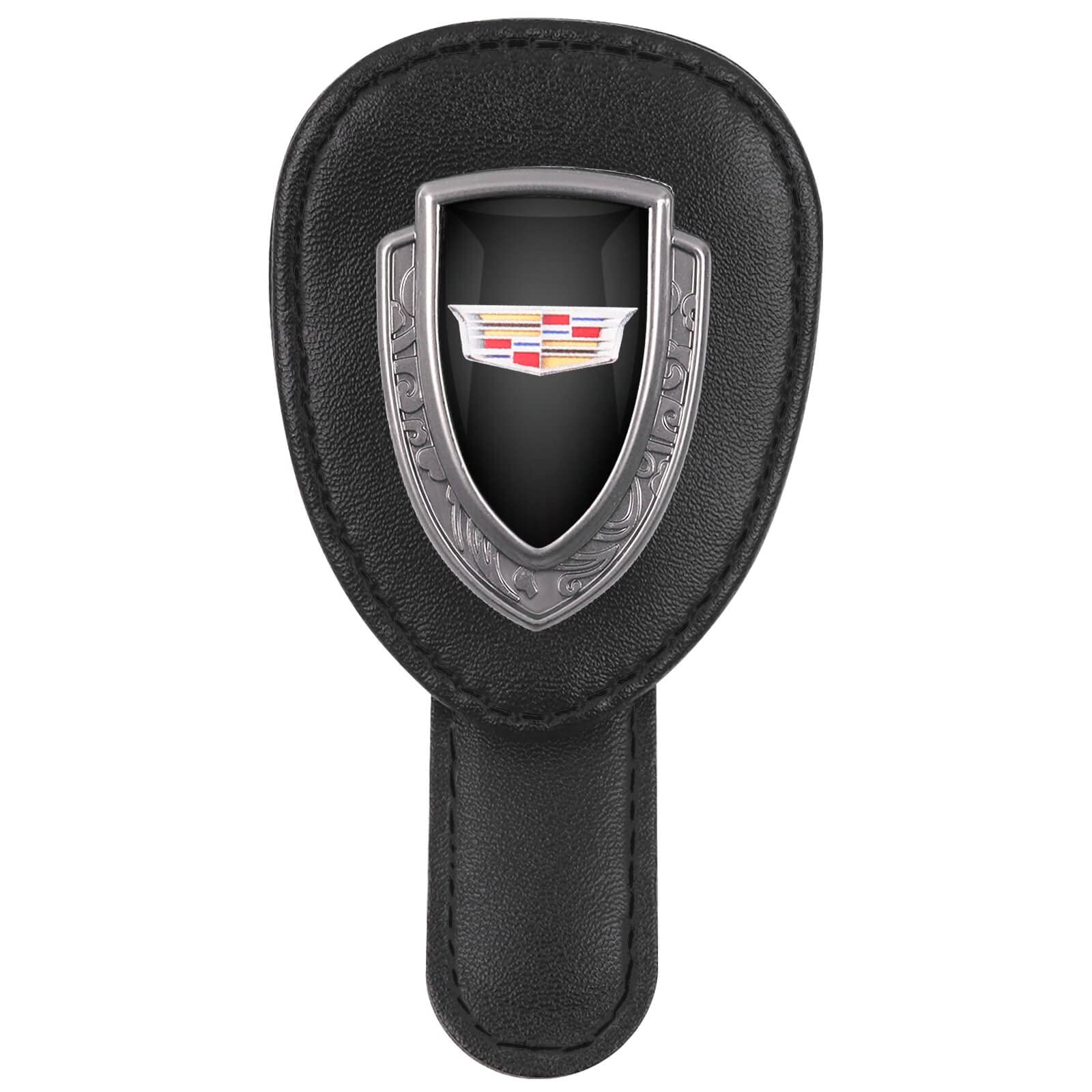 Photo 1 of Sunglass Holder for Car - Compatible for Cadilac - Unique Clip for Visor, Aesthetic Interior Sunvisor Accessories for Sunglasses and Eyeglasses - Leather+zinc Alloy-- 2 ITEMS