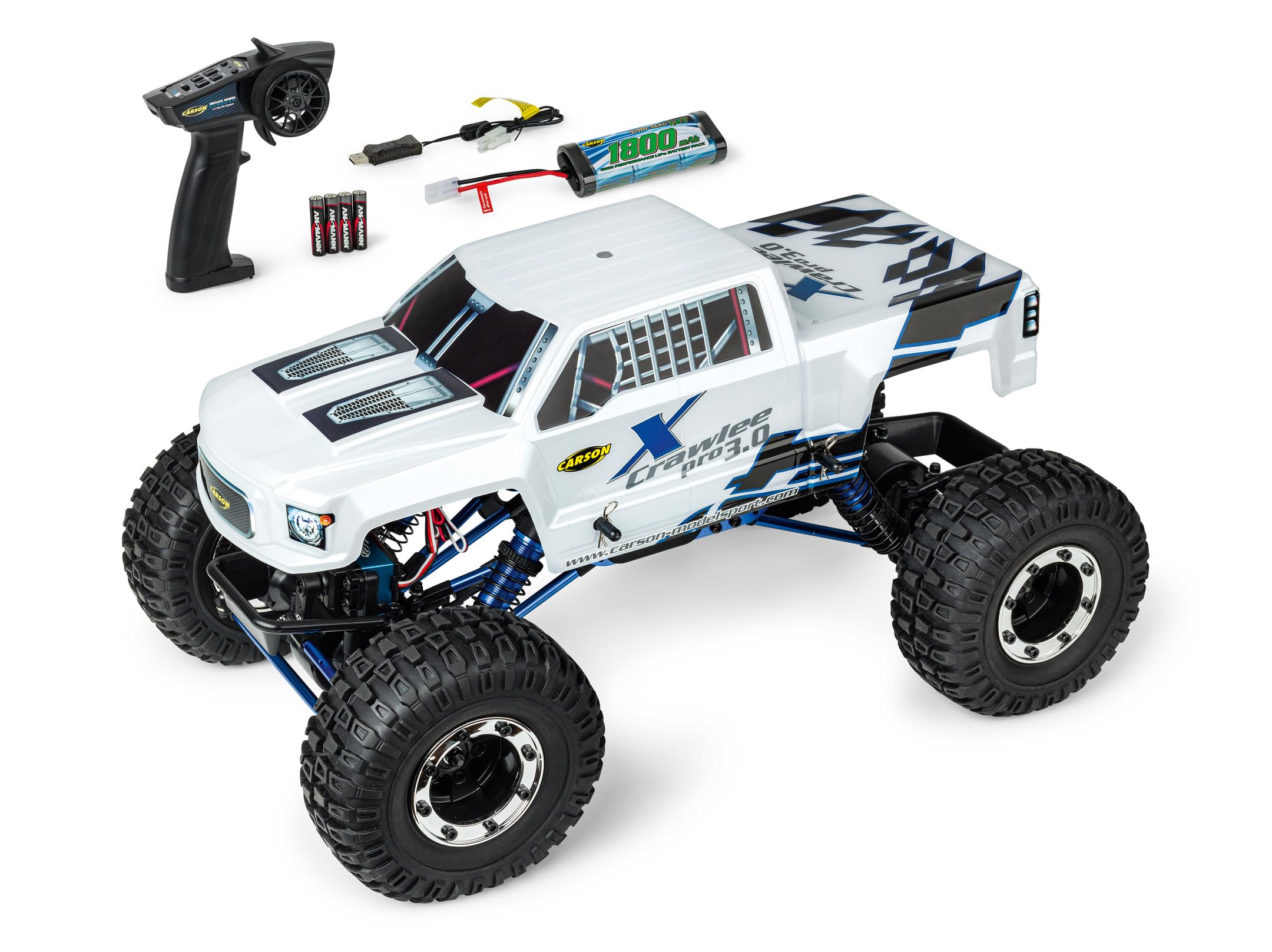 Carson 500404315 1:10 X-Crawlee Pro 3.0 100% RTR - Samochód RC, gąsienica RC, samochód terenowy, gąsienica zdalnie sterowana