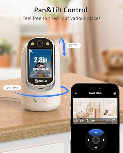 Miniatura 4 de ANNKE Cámara de seguridad para interiores, cámaras de video bidireccionales para niñera para el hogar, WiFi para mascotasgatosperros con altavoz,