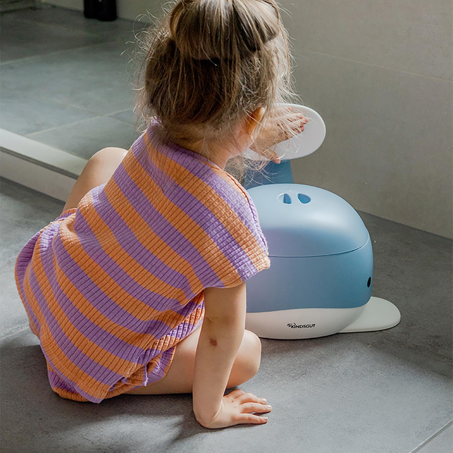 Kindsgut Kinder-Töpfchen Babytopf WC Klo Wal-Design Toiletten-Training Taubenblau