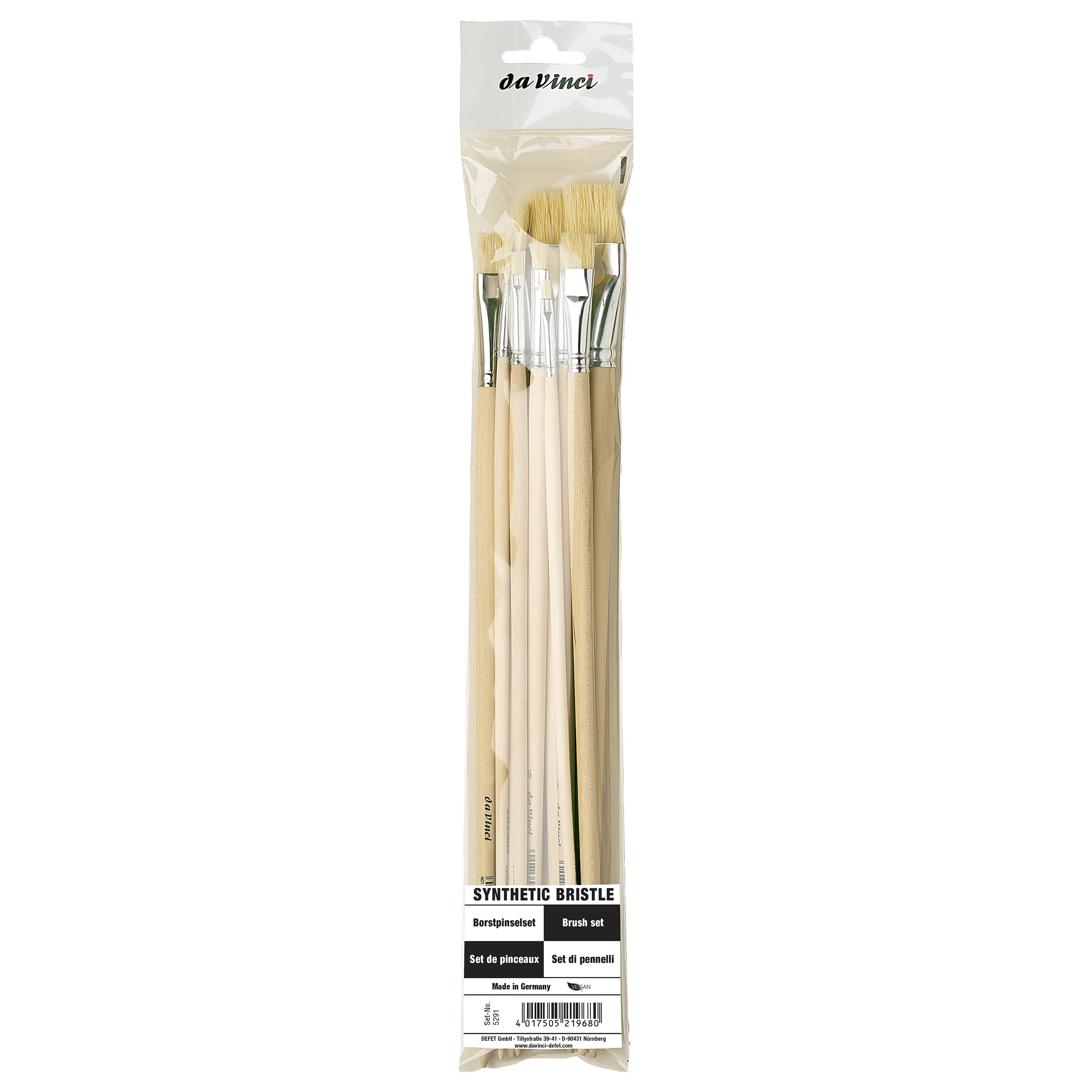 DaVinci Pinselset SYNTHETIC BRISTLE flach 5291 – 8 Borstpinsel