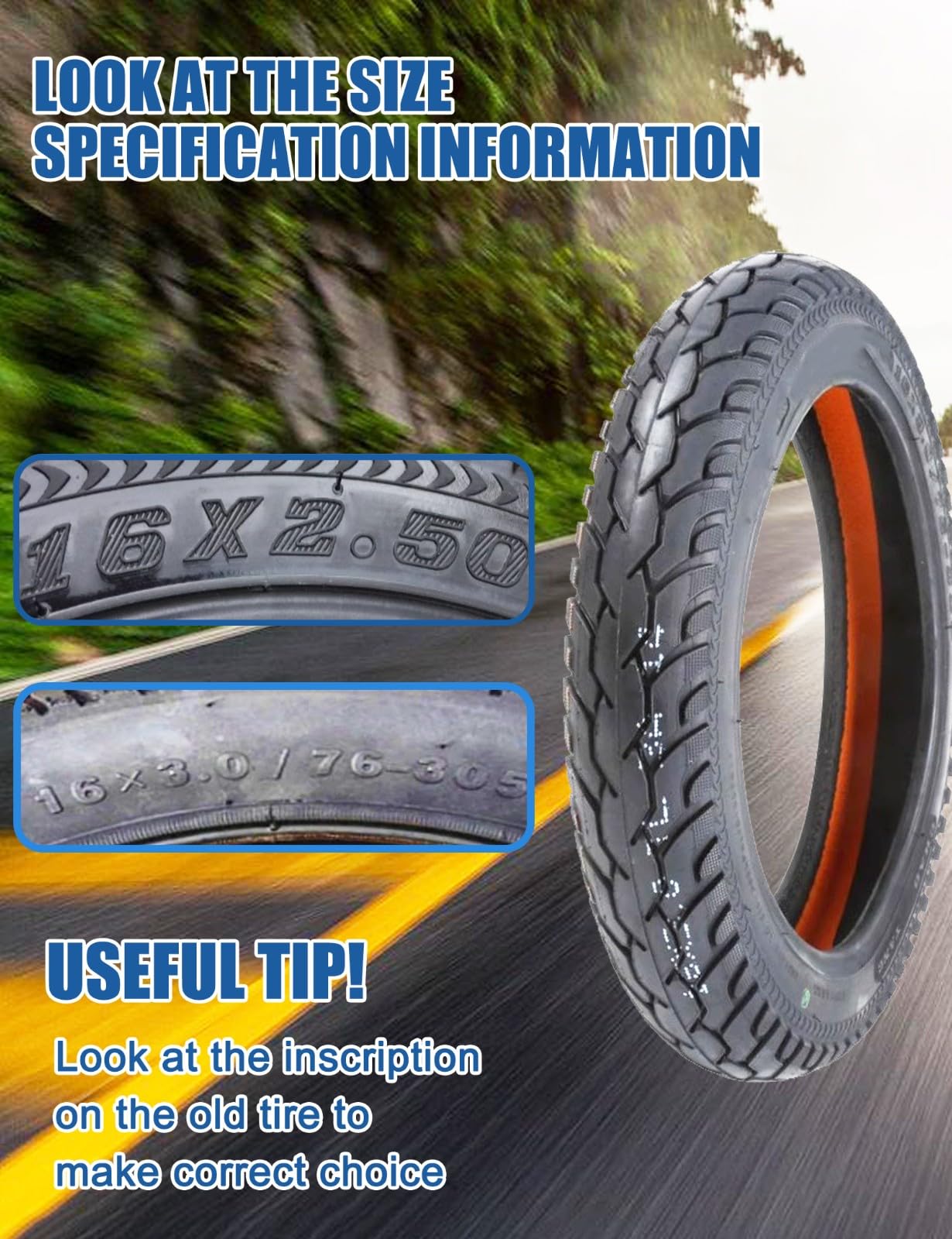 And Tube Combo Electric Bike Tires 16 X 57-305