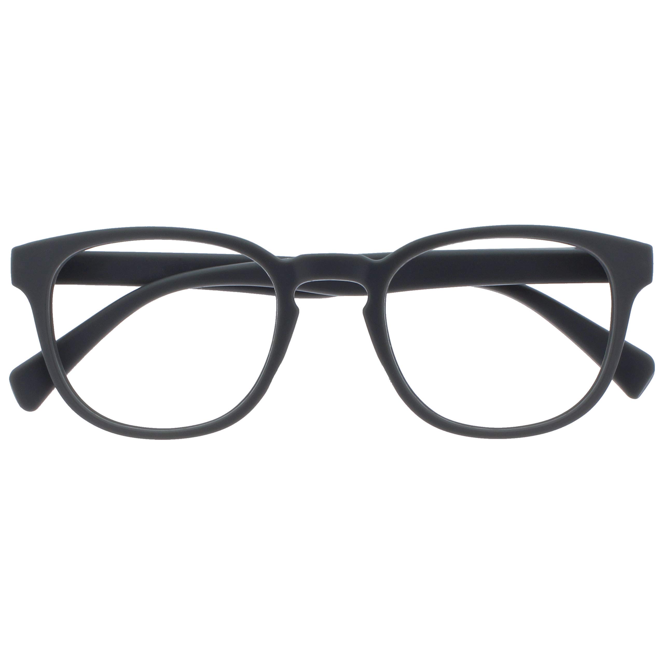 OPULIZE POP Reading Glasses for Women Men,Scratch Resistant Round Matt Frame with Spring Hinges, Grey +1.00 (Pack of 1)