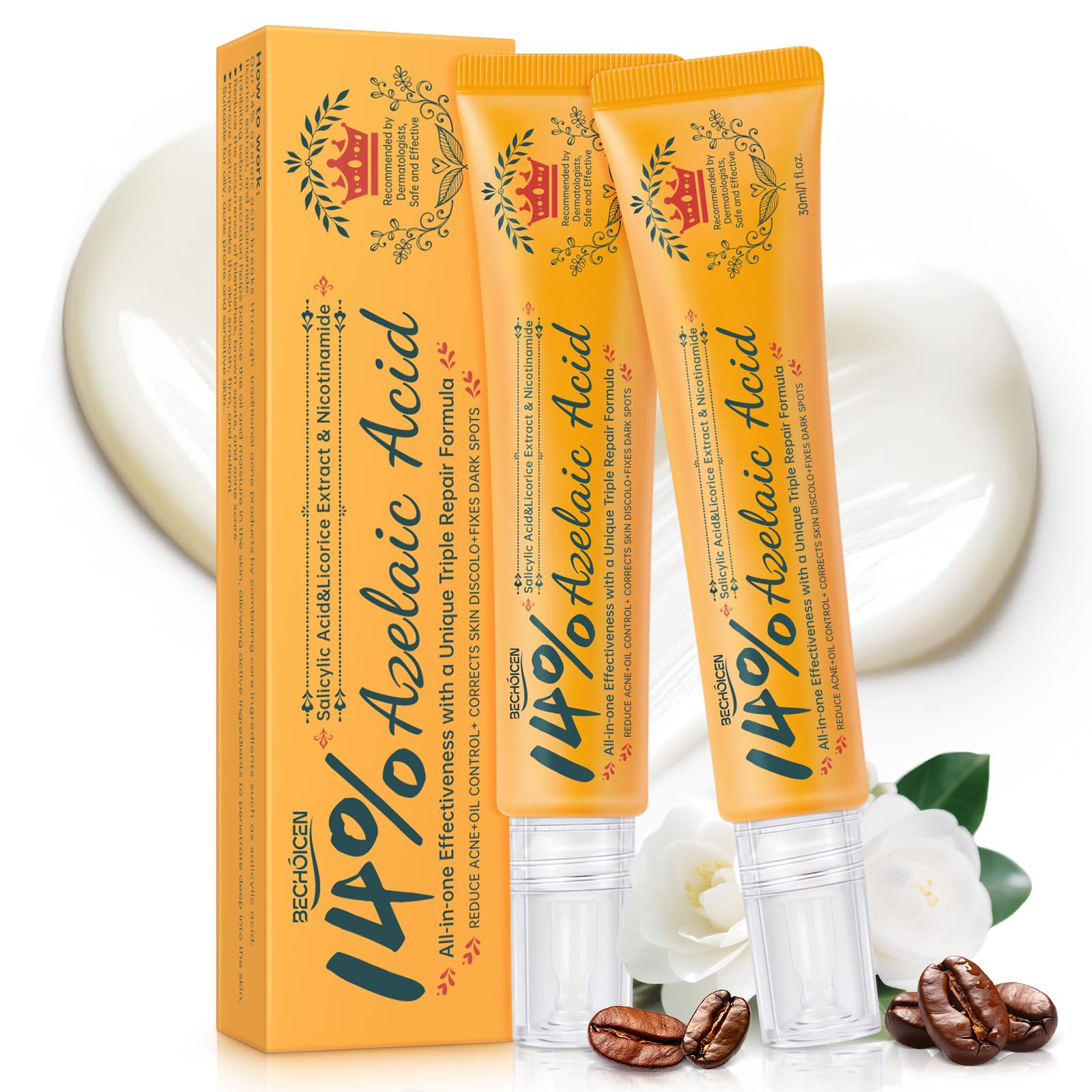 Azelaic Acid Cream For Face,Azelaic Acid Serum With Niacinamide, 2 OZ, 30 ml (Pack of 2)
