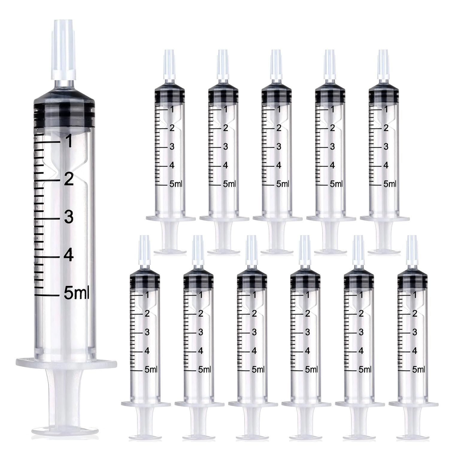 5 ml Syringe for Liquid, Syringe without Needle with Cap, Oral, Scientific Labs, Measurement, Pack of 12