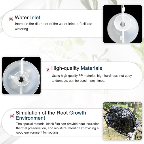 Miniatura 5 de SupKing Bola de propagación de crecimiento de raíces de plantas, kit de capas de aire, enraizamiento de corte asistido transparente, dispositivo de