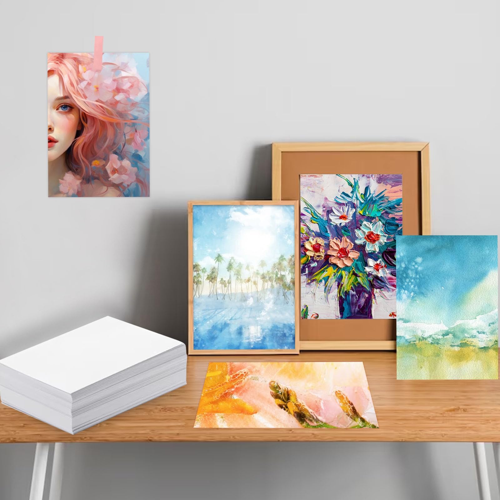 120 vellen A6 aquarelpapier, 300 g/m² aquarelblok aquarelpapier, wit, 10,2 x 15,2 cm, aquarelkaarten, blanco, voor kinderen, studenten, volwassenen, kunstenaars, tekenen