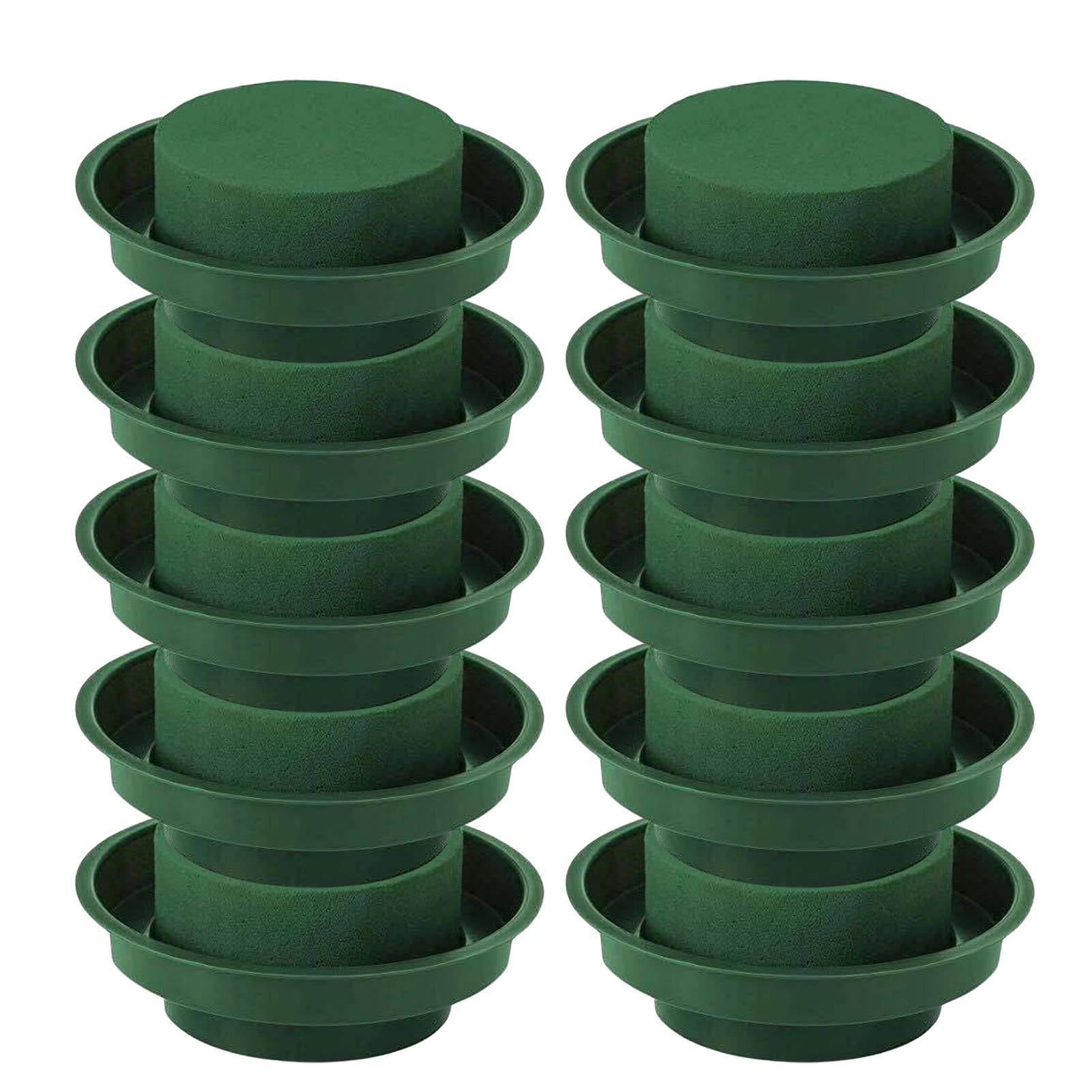 Arrovarp Flower Arrangement Kit Floral Foam, 10 Green Round Floral Foam With Bowl, Green Round Wet Foam, Flower Foam With Bowl Green Flower Foam Flower Arrangement Kit With Tray