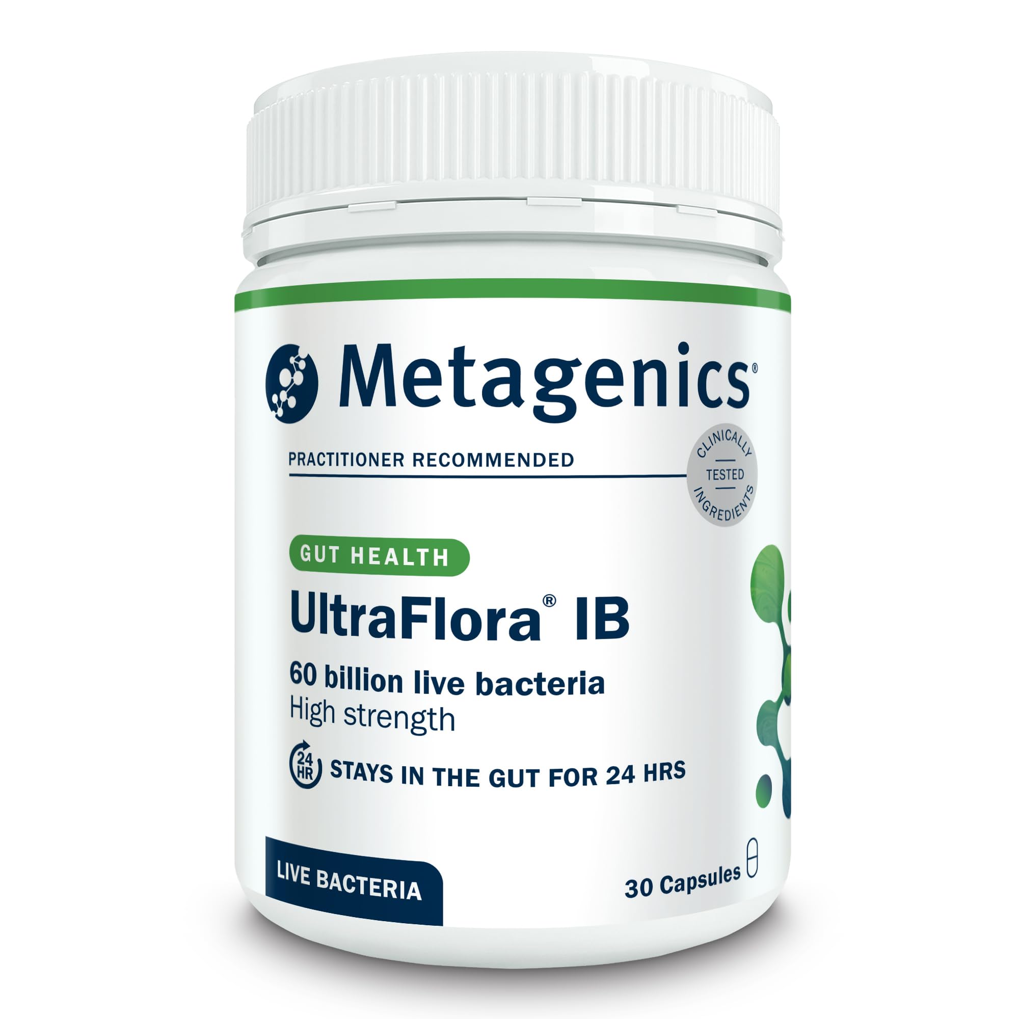 UltraFlora IB - 60 Billion Live Bacteria with Vitamin D - Supports Digestive and Immune Support - 30 Capsules