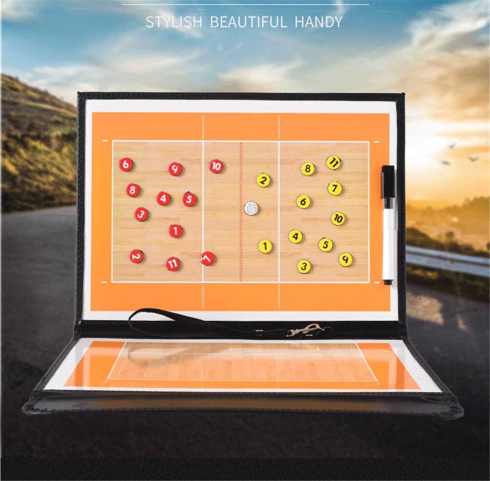 Tableau Tactique Volley-Ball Entraîneur Board,Tableau Tactique Pliable et Magnétique pour Entraîneur de Football avec Stylo, Aimants