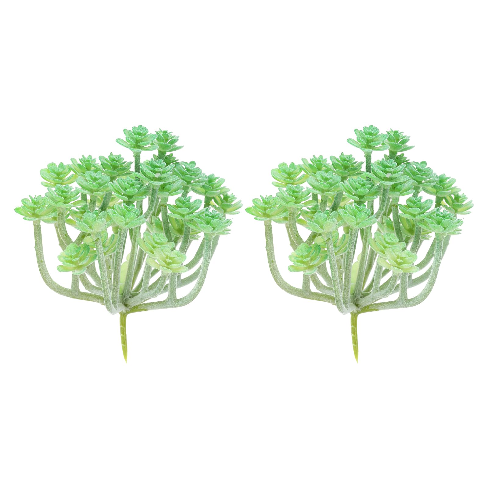 PATIKIL Mini Artificial Succulent Plants, 2 Pack Fake Succulents Plant Unpotted Realistic Textured Succulents for Home Garden Decoration, Green