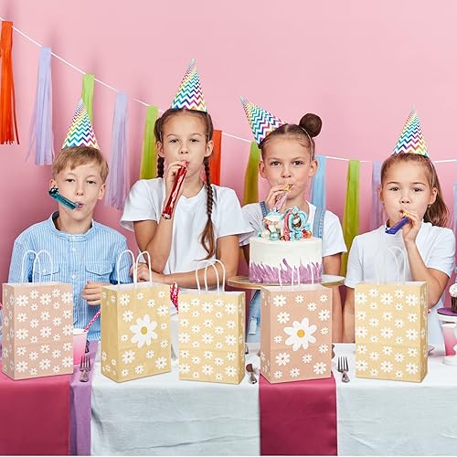 Miniatura 7 de Glenmal 24 piezas de bolsas de regalo con flores de margarita amarillas a granel, bolsas de regalo con flores de margarita boho, bolsas de golosinas