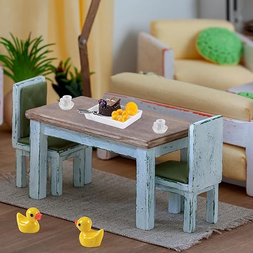 Miniatura 4 de Estuche de panadería en miniatura de 86 piezas con juego de alimentos, mini donas de postre de plástico para casa de muñecas 1:12, decoración de