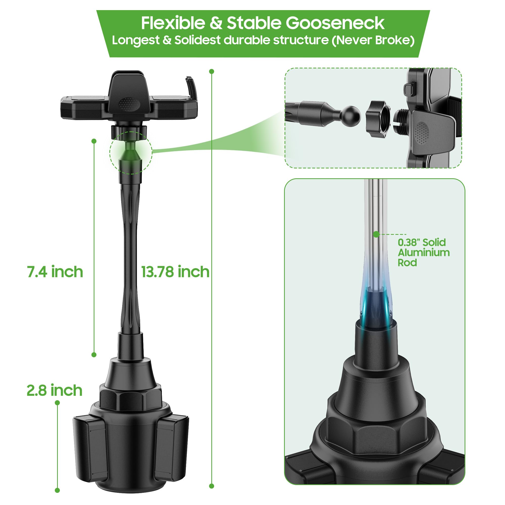 10L0L Soporte de teléfono para carrito de golf, soporte universal para teléfono para carritos de golf, se adapta a teléfonos celulares de 4.7 a 6.8 pulgadas para EZGO, coche club, Yamaha, también para
