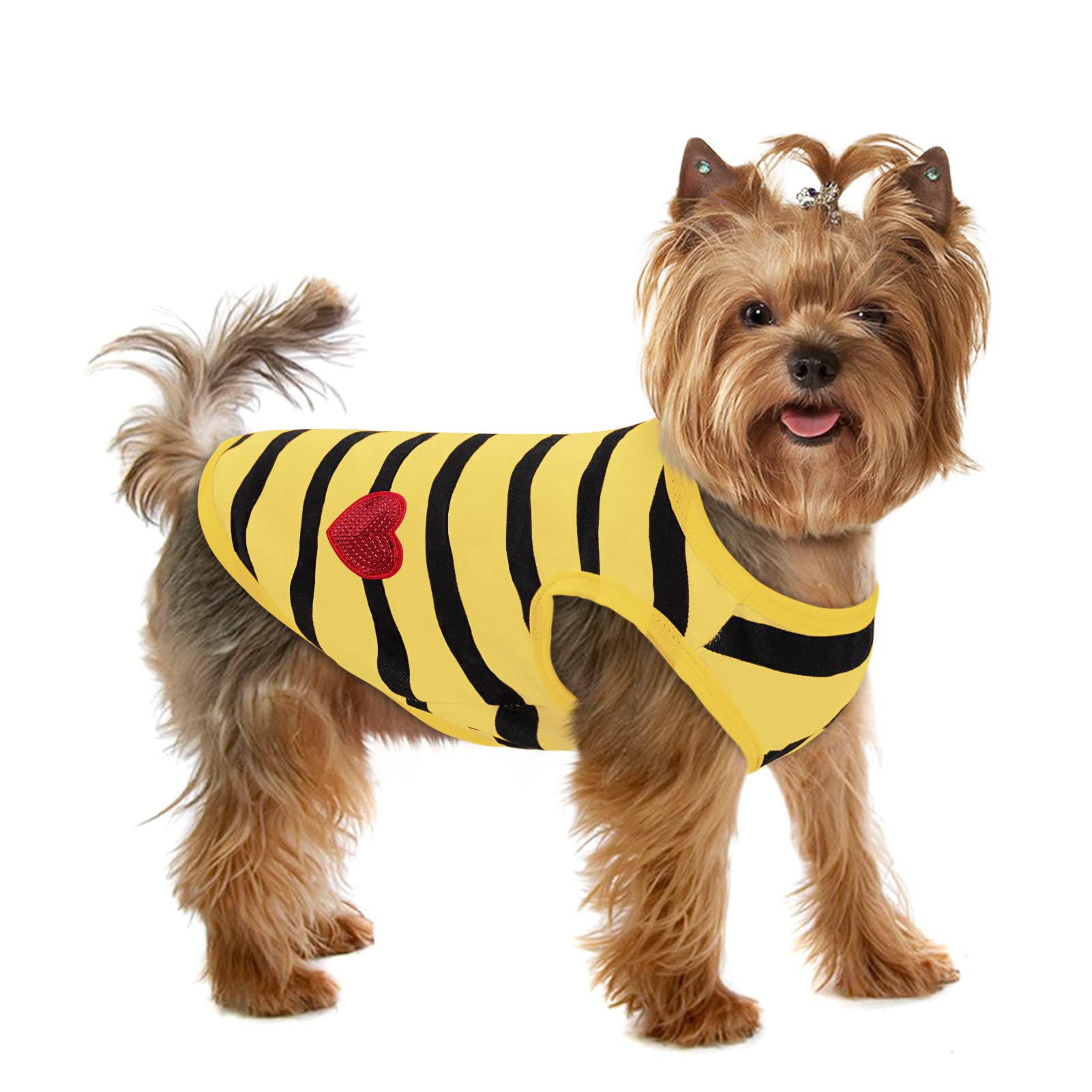 Preferhouse Pet Dog Striped T-Shirt Dogs Cats Cotton Vest Spring Summer Pet Apparel Tee Shirt Suitable for Small and Medium Large Pets French Bulldog Bichon