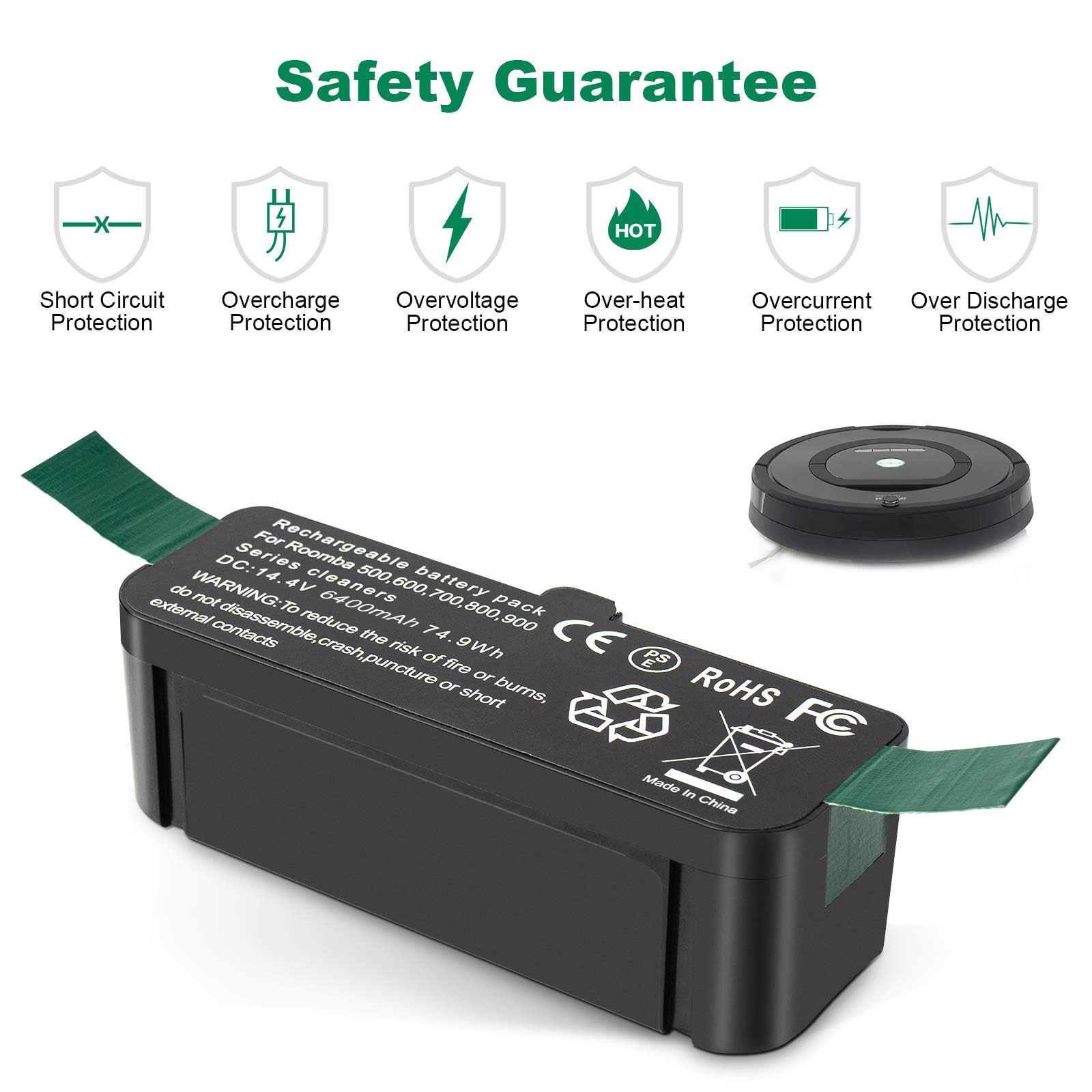 Batteria Per IRobot Roomba 6400 MAh - Compatibile Con Serie 500-900 | Ricambio Duraturo - Foto 2