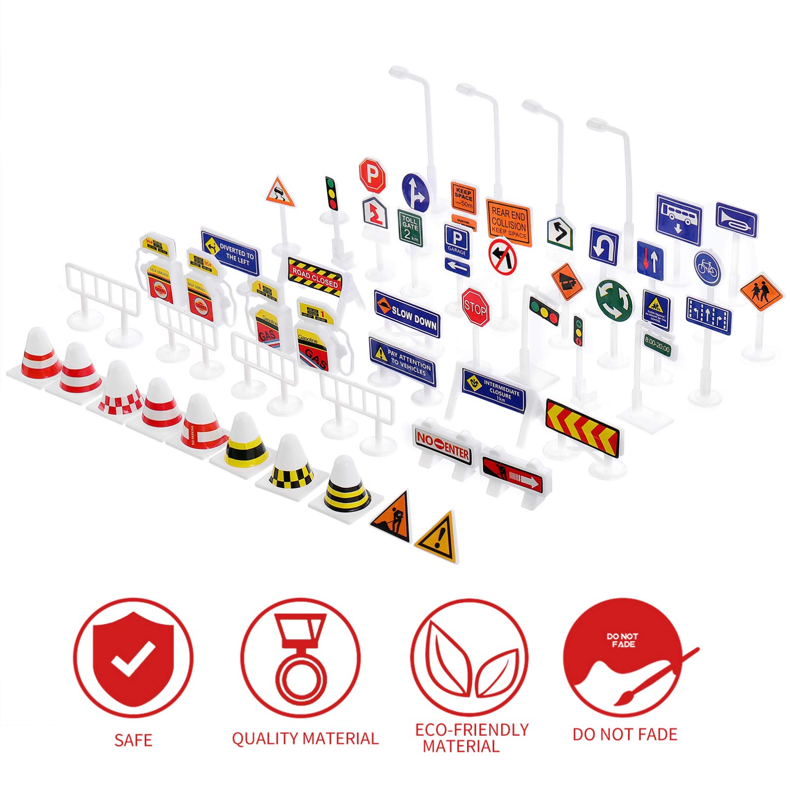 Toyvian Jouet De Panneau De Signalisation Routière 168 Pièces Jouet Cognitif pour Enfants Apprentissage des Règles De Circulation Et De La Sécurité Jeu Interactif Parent-Enfant