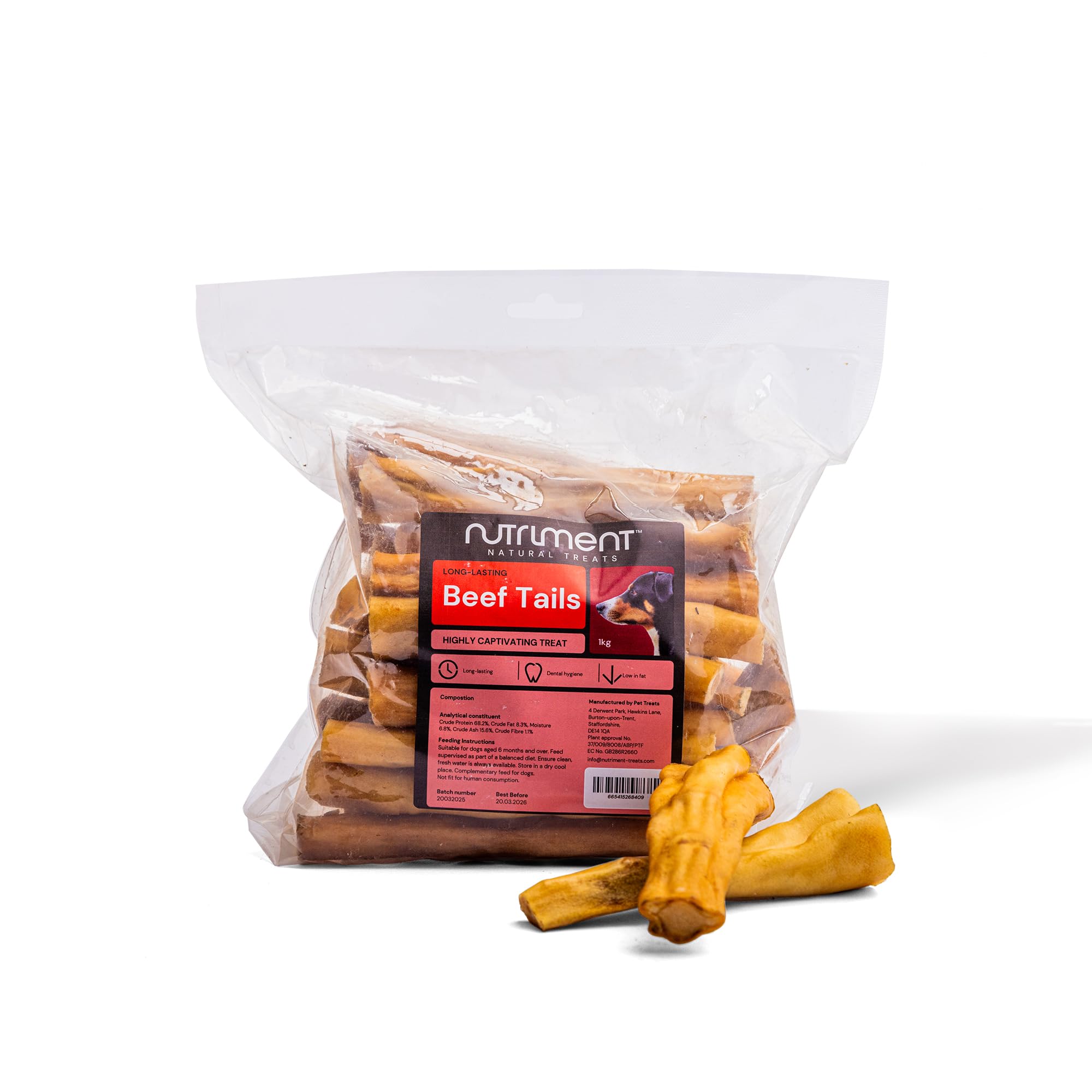 Natural Treats Regular Beef Tails for Dogs (1kg) Long Lasting Chew Treats