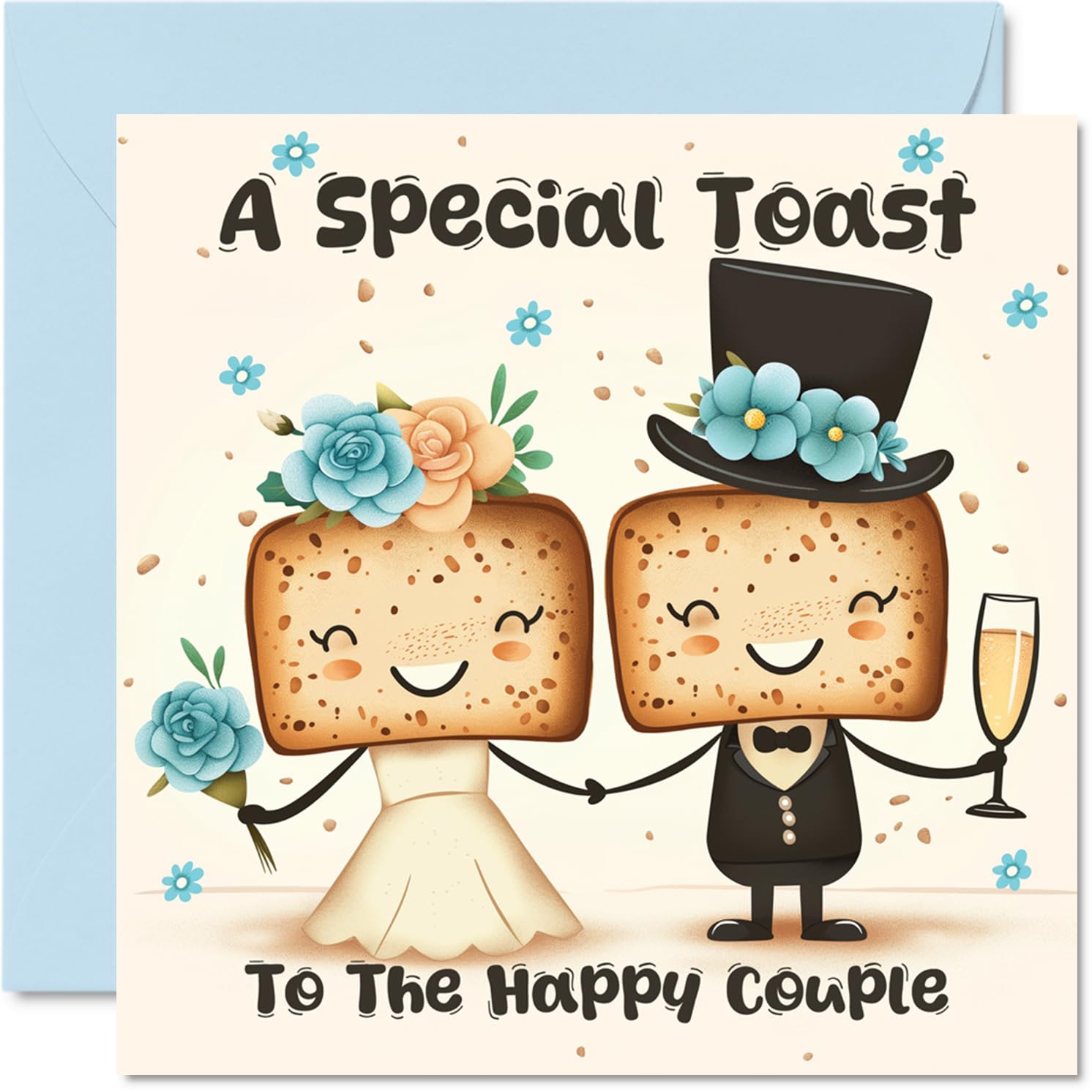 Wedding Cards for Couples - Special Toast - Congratulations Happy Engagement Gifts, Congrats Well Done Card, 145mm Wedding Marriage Greeting Cards for Bride Groom