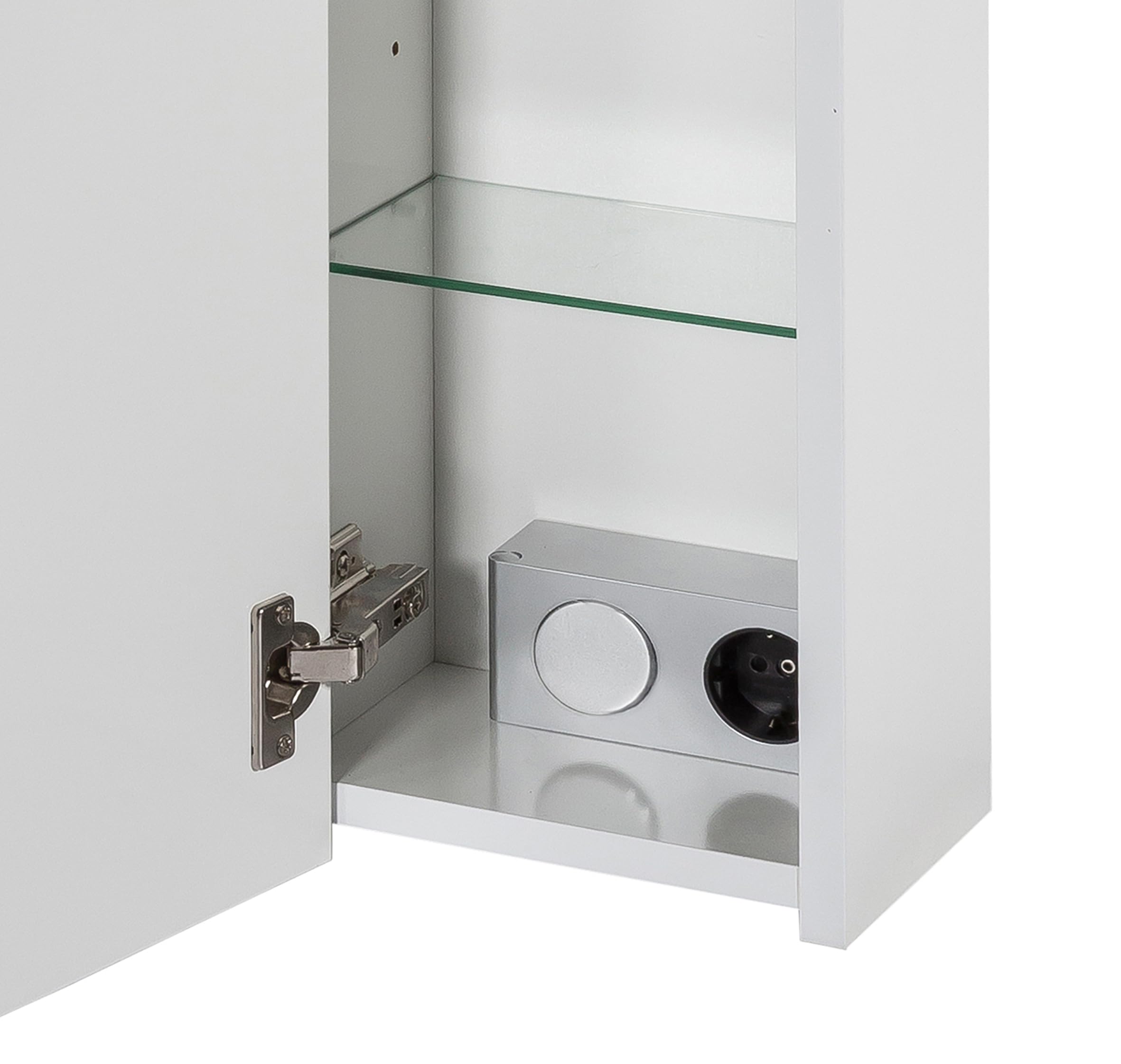 Schildmeyer Armoire De Toilette avec Miroir, Panneau De Particules Revêtu De Mélamine, Blanc, 70 x 16 x 75 cm