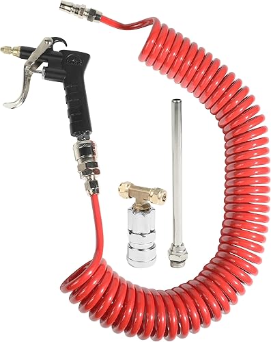 RACOONA Kit de pistola de soplado de aire, kit de pistola de soplado de aire para camión con bobina de 30 pies de largo y 2 puntas de boquilla