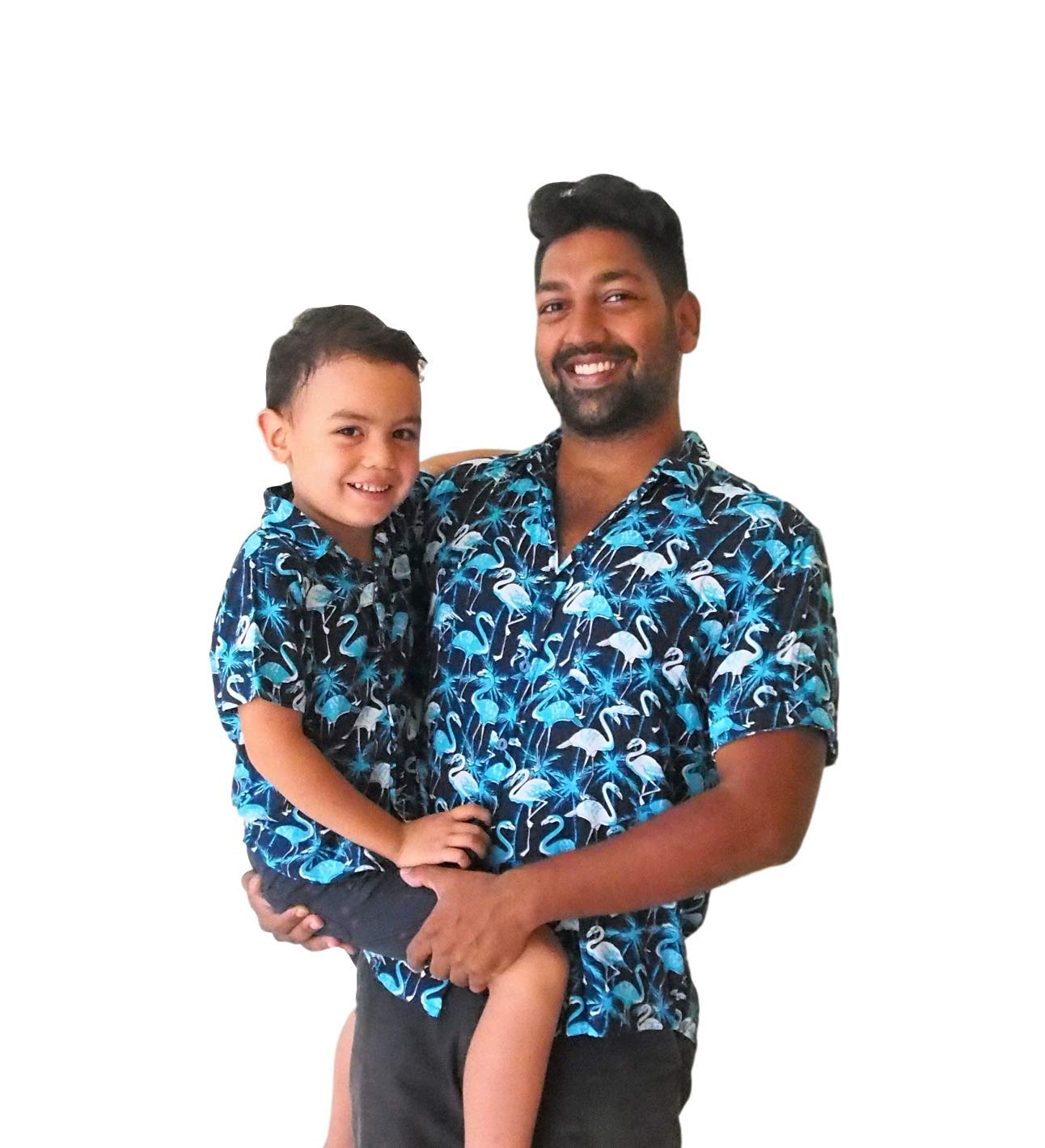 TinyTotsKids Father & Son Matching Shirts, Father & Son Outfit, Dark Flamingo Shirt, Father & Son Shirts