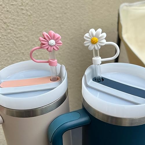 Miniatura 6 de 5 tapas de pajilla, cubiertas de paja de flores de 0.315 in para Stanley Cup Fit Stanley vaso de 20, 30 y 40 onzas, cubiertas de paja Stanley para