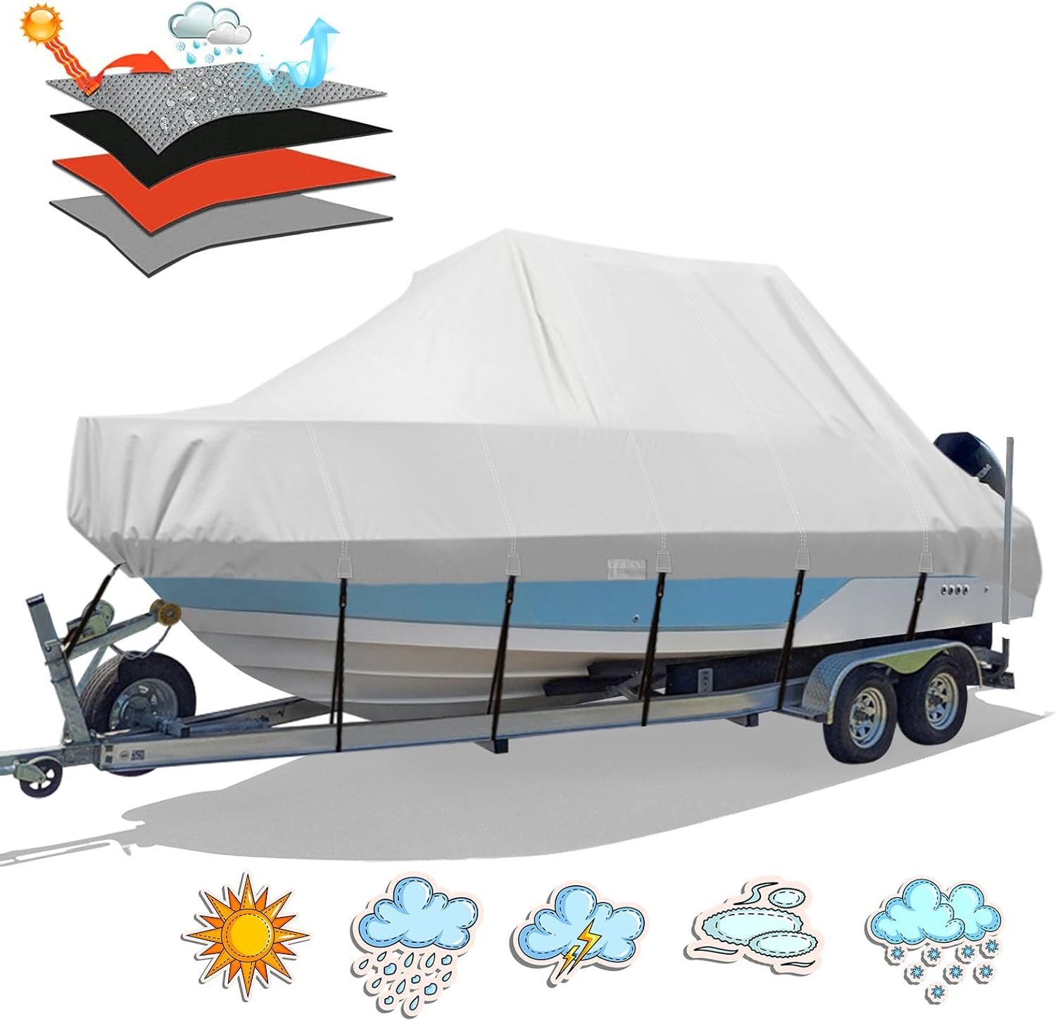 Solim Waterproof T-Top Boat Cover