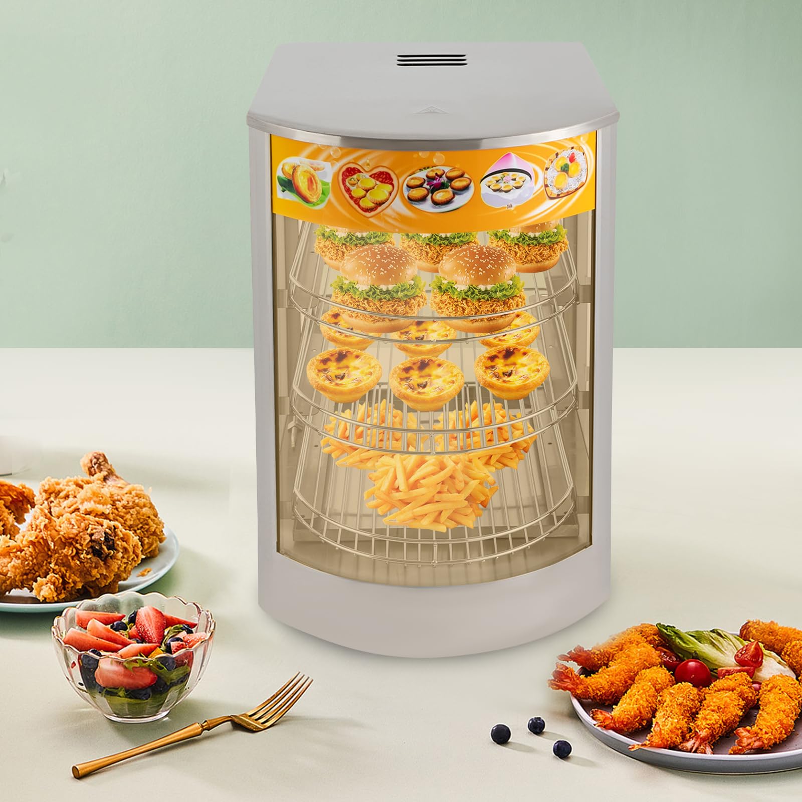 Scaldavivande da 50 l, armadietto termico, 35 x 42 x 52 cm, con 3 rack in acciaio inox 30 – 85 °C, per mense, panetterie, caffetterie, ristoranti fast food