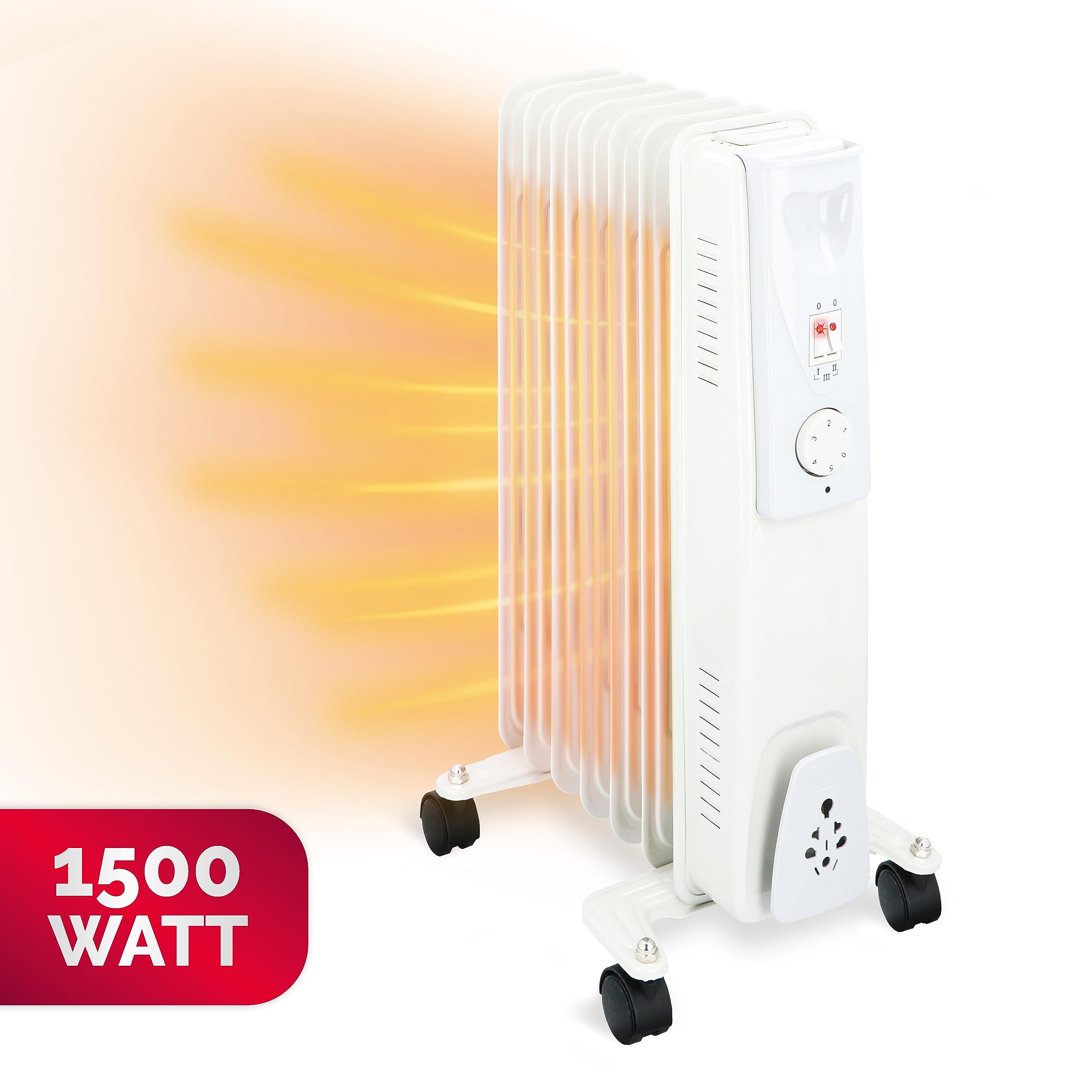 alpina Oil Radiator YL-A07S-7 Electric Heater 1500 W Mobile Heater with  Adjustable Thermostat 3 Heat Settings: 600 W / 900 W / 1500 W Convector  Heater 33 x 23.5 x 55 cm White : Amazon.de: Home u0026 Kitchen