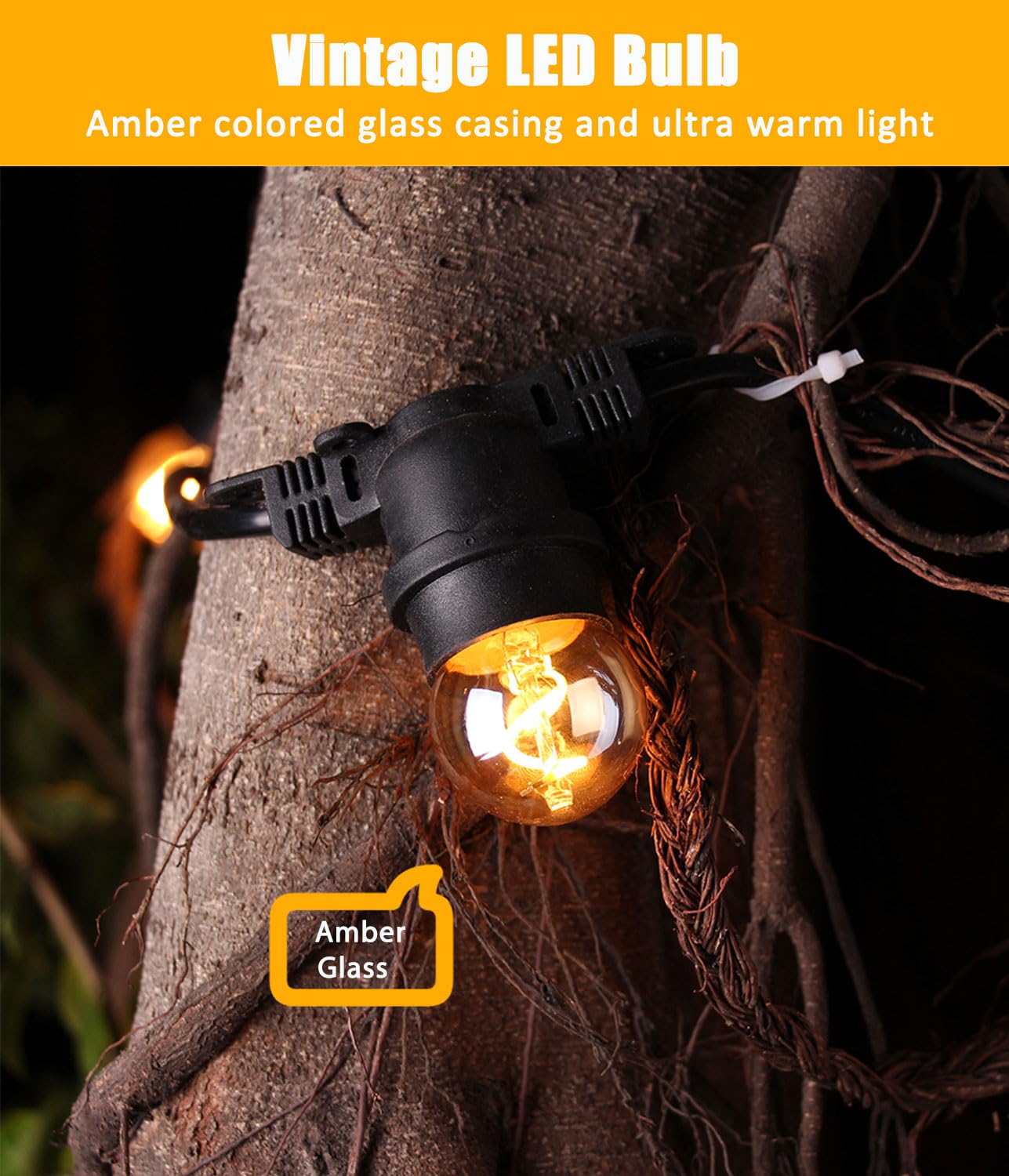 KINGYEENUO B22 LED Bulb, Amber, ø40x60MM - Image 3