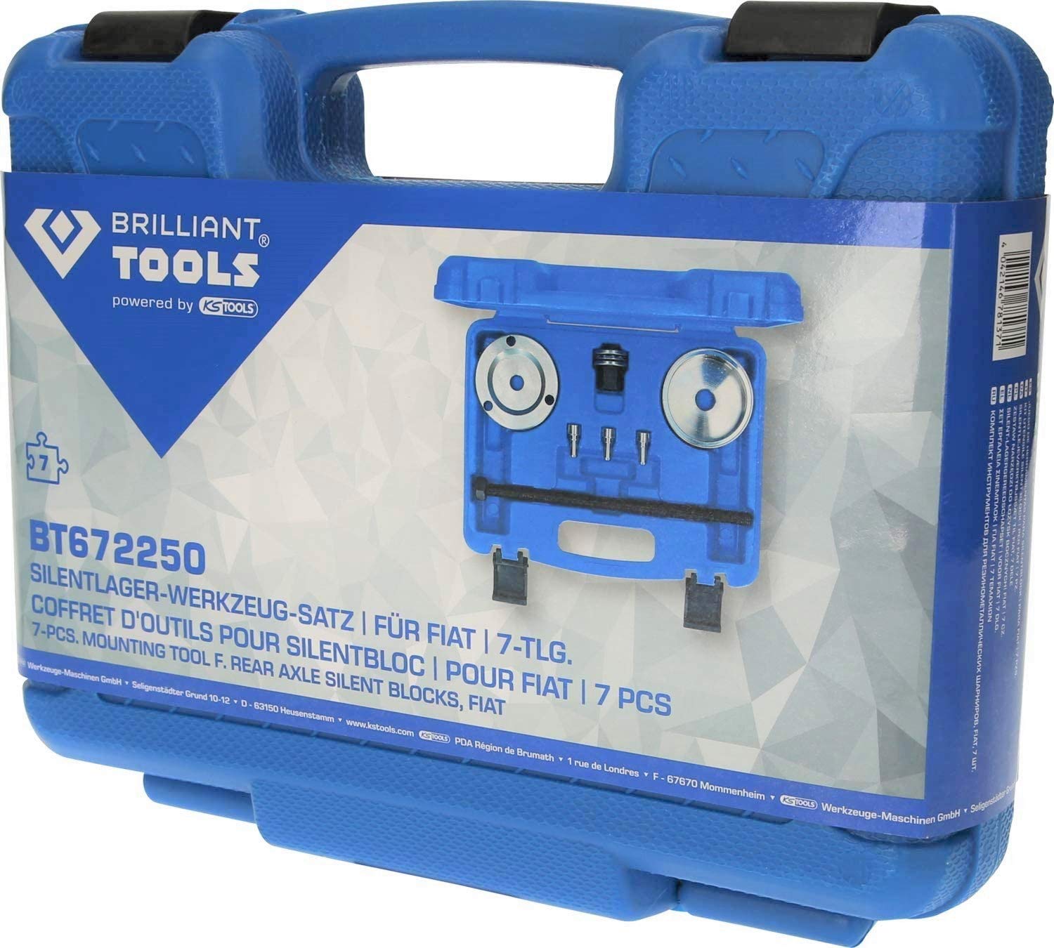 BRILLIANT TOOLS BT672250 Kit utensile silent block, per Fiat, 7 pz [Powered by KS TOOLS]