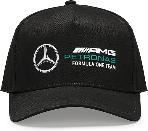 Mercedes AMG Petronas Formula One Team - Producto oficial de Fórmula 1 - Gorra de corredor para niños - Negro - Talla única, Negro -