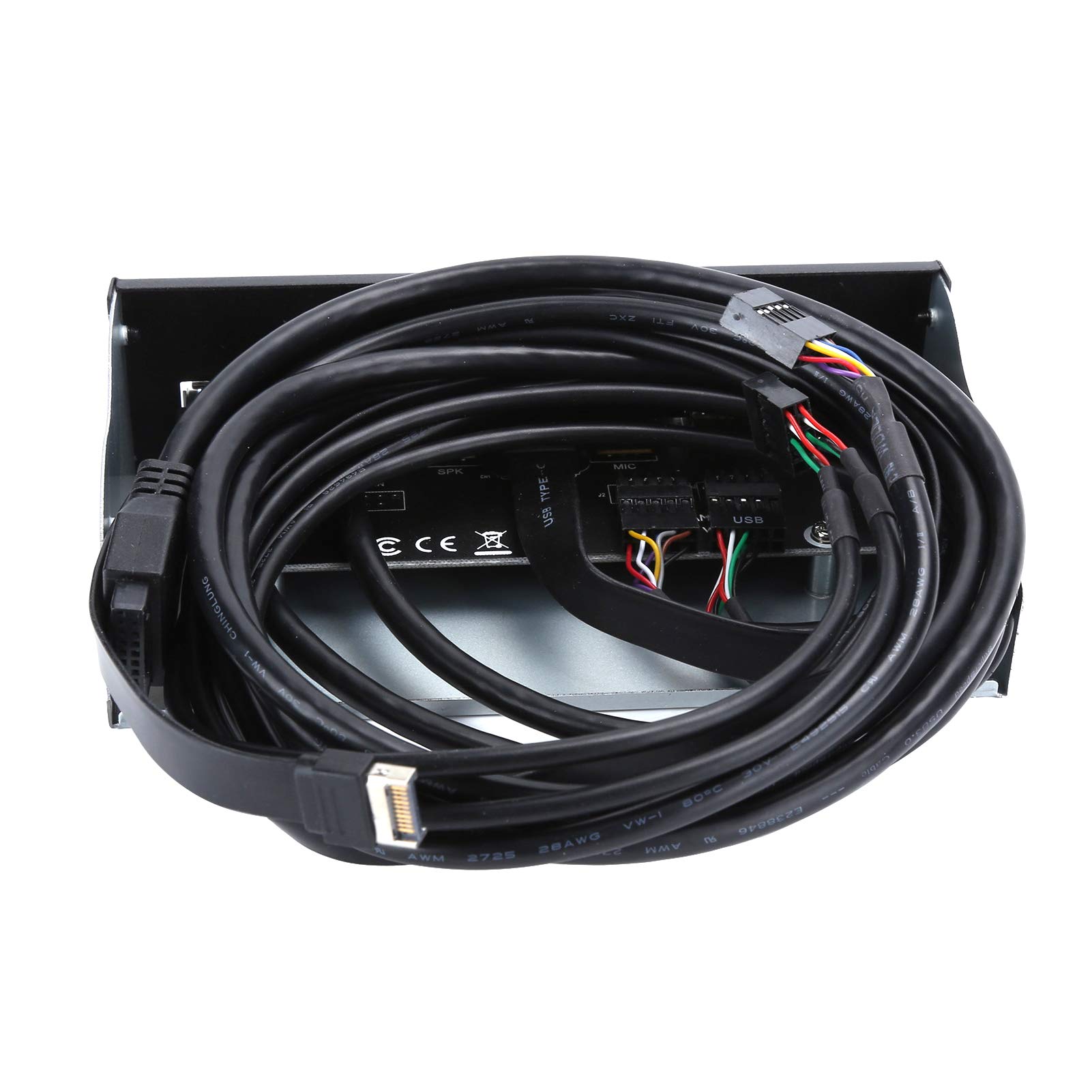 Pannello frontale USB extra, hub USB con 2 porte USB 3.0/2 porte USB 2.0/uscita audio ingresso microfono porta USB C, unità ottica 5,25 pollici pannello scheda di espansione del computer per desktop