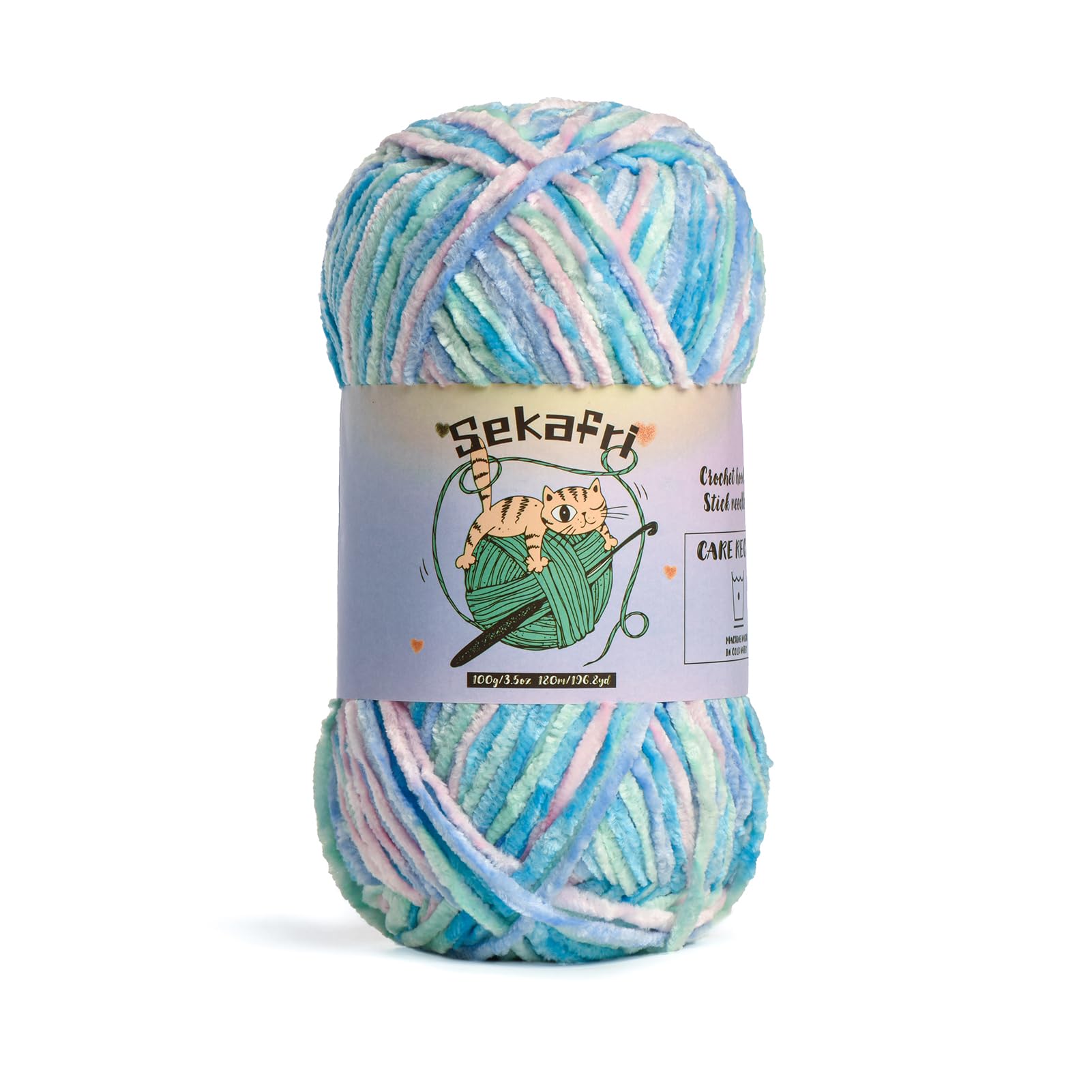 Fuzzy Chenille Yarn for Crocheting Amigurumi Yarn Candyfloss