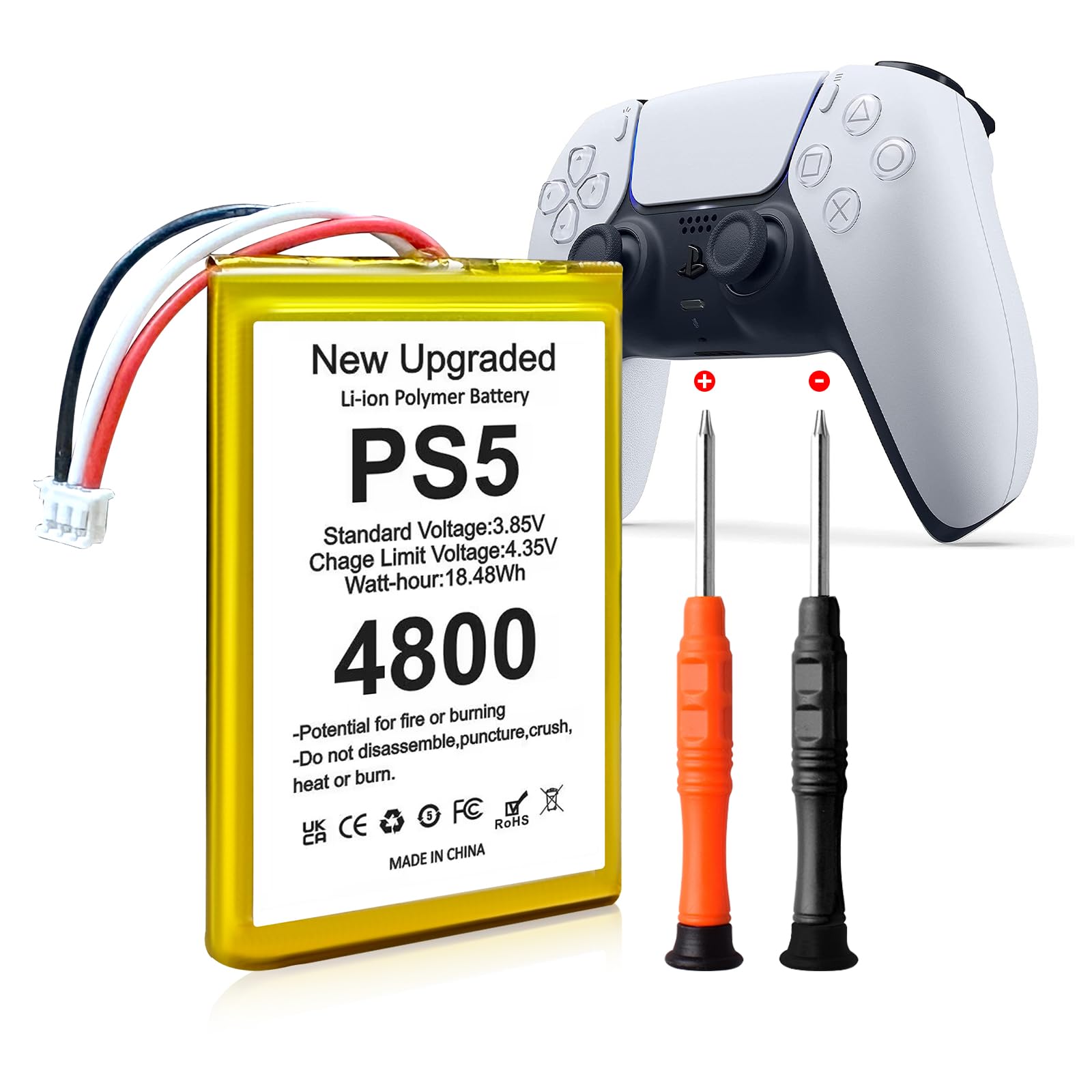 Batterie Li-ion de rechange pour manette sans fil Sony PS5 Playstation 5 DualSense 4800 mAh