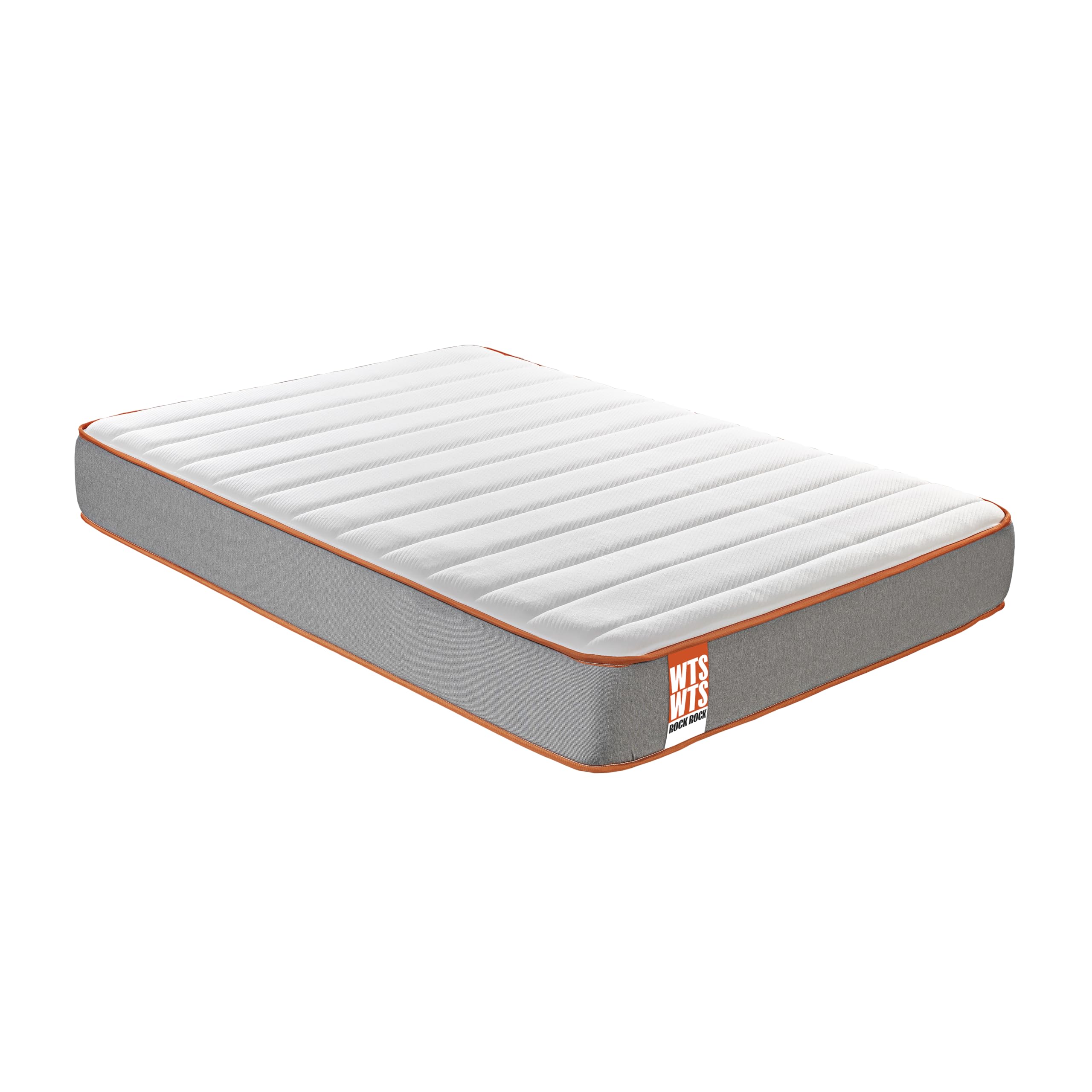 What The Sleep I Colchón sostenible Premium viscoelástico Soja Natural y HR, 26cm I Modelo Rock I 135x190 I Gris I Firmeza Alta, Confort Total I Transpirabilidad Alta I Protección higiénica