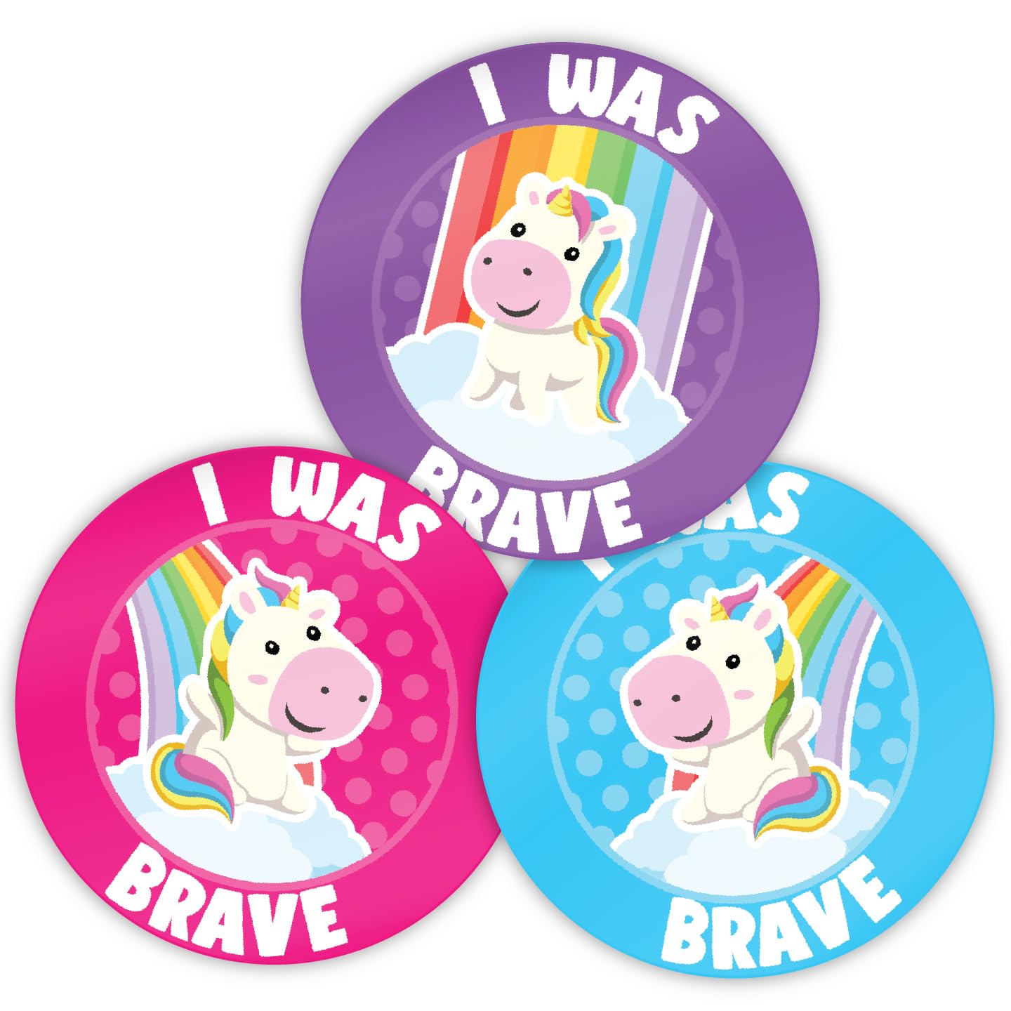 Stone Melon School Reward Stickers 144 I Was Brave Unicorn Bravery Stickers 30Mm Round Awards Nursery Teachers Parents Children Kids