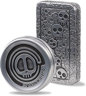 Metal Fidget Slider Fidget Toys Adults Sliver Skull Pattern Relief Haptic Coin Fidget EDC Toys Gifts for Boyfriend and Father(2PCS)