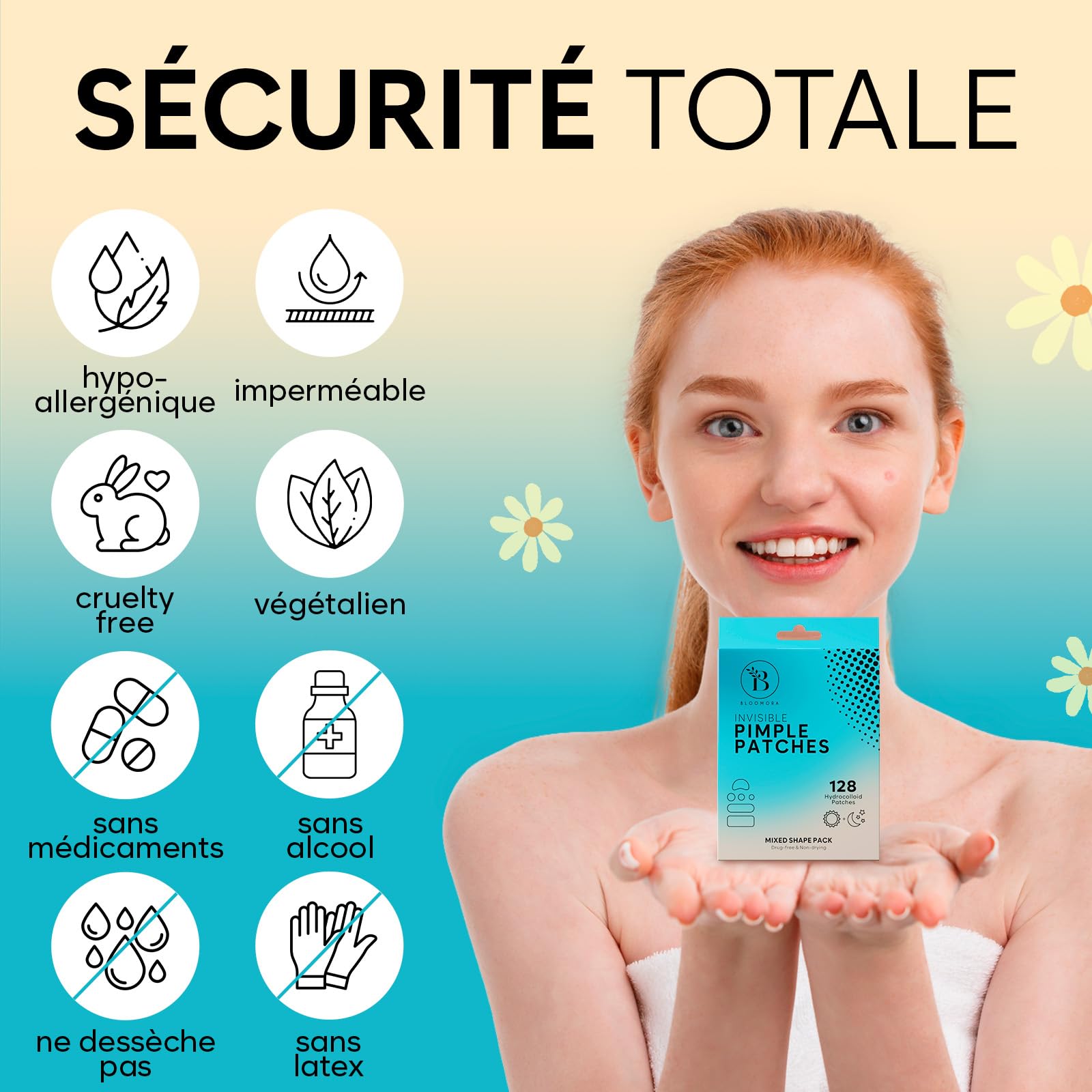 Grands Patch Bouton Acne Invisible pour le Visage, Pimple Patch Hydrocolloïde, Traitement de l’Acné pour le Visage, Anti-Bouton, Anti Bouton (6 Tailles, 128 Pièces)