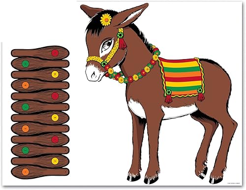 Miniatura 7 de Juego del burro para fiestas máscara y 12colas incluidas accesorios de fiestas 1 unidad Paquete de 1 Multicolor