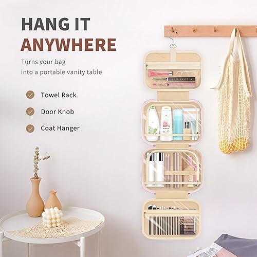 Miniatura 7 de YOOLIFE Neceser colgante, bolsa de maquillaje para mujeres y niñas, bolsa de aseo con inicial, bolsa de cosméticos, regalos de cumpleaños